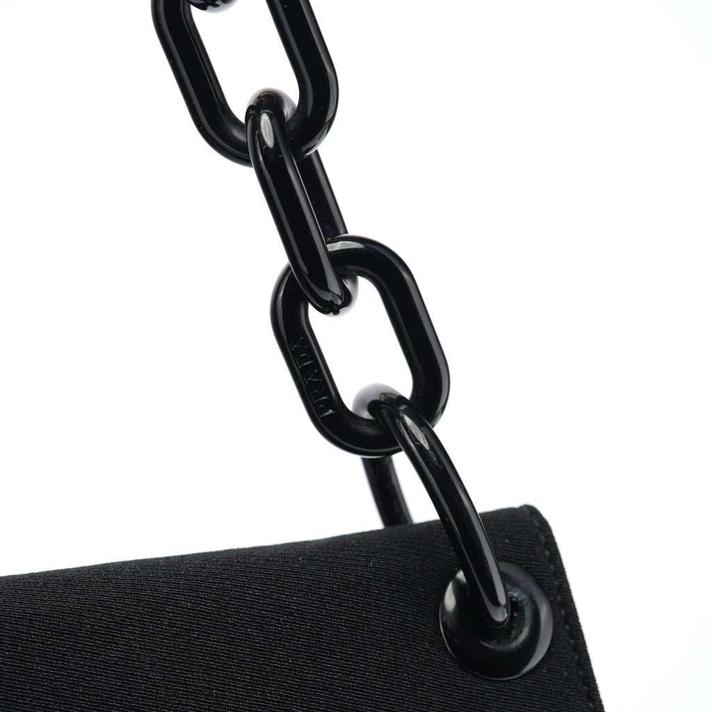 Black Tessuto Swing Chain Shoulder Bag