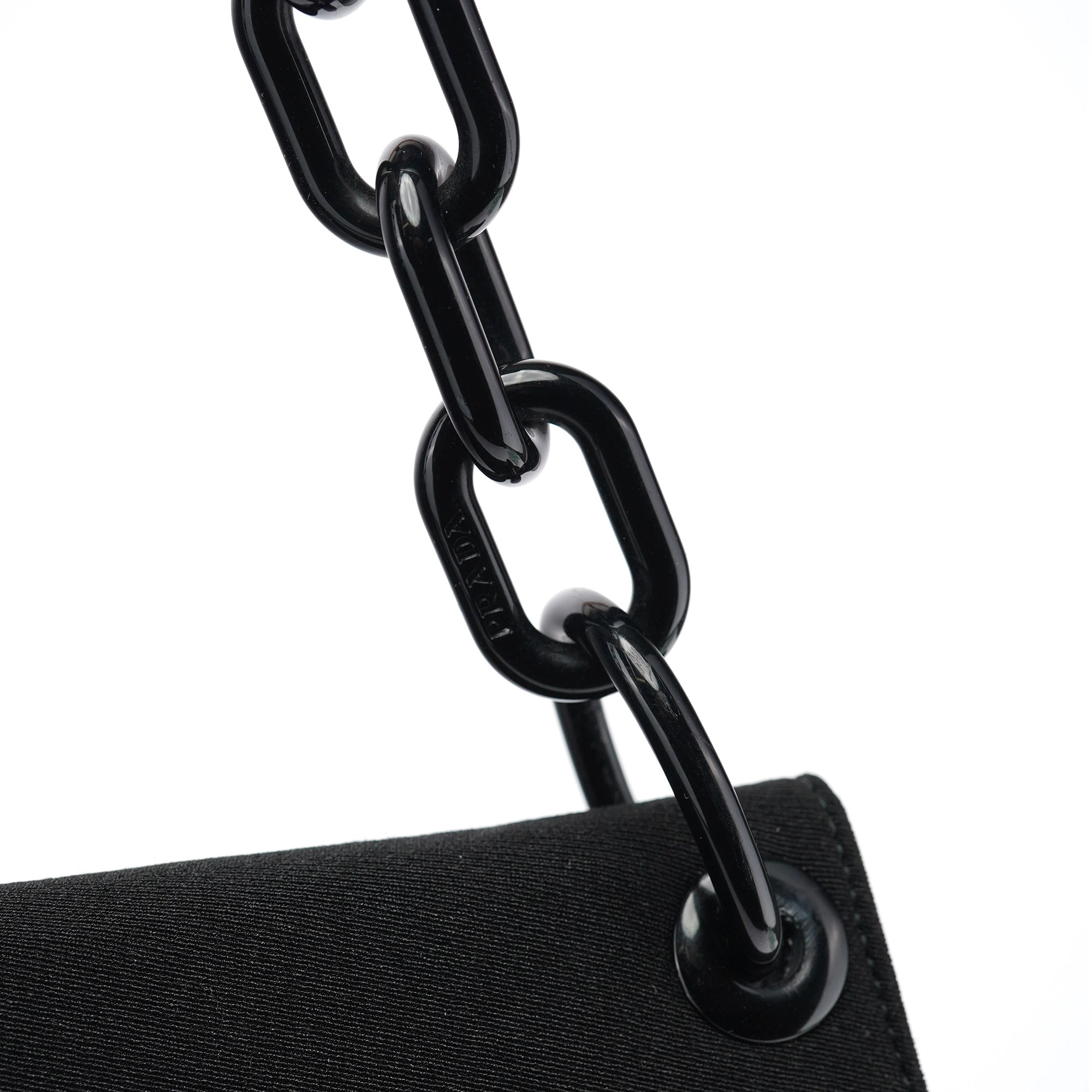 Black Tessuto Swing Chain Shoulder Bag