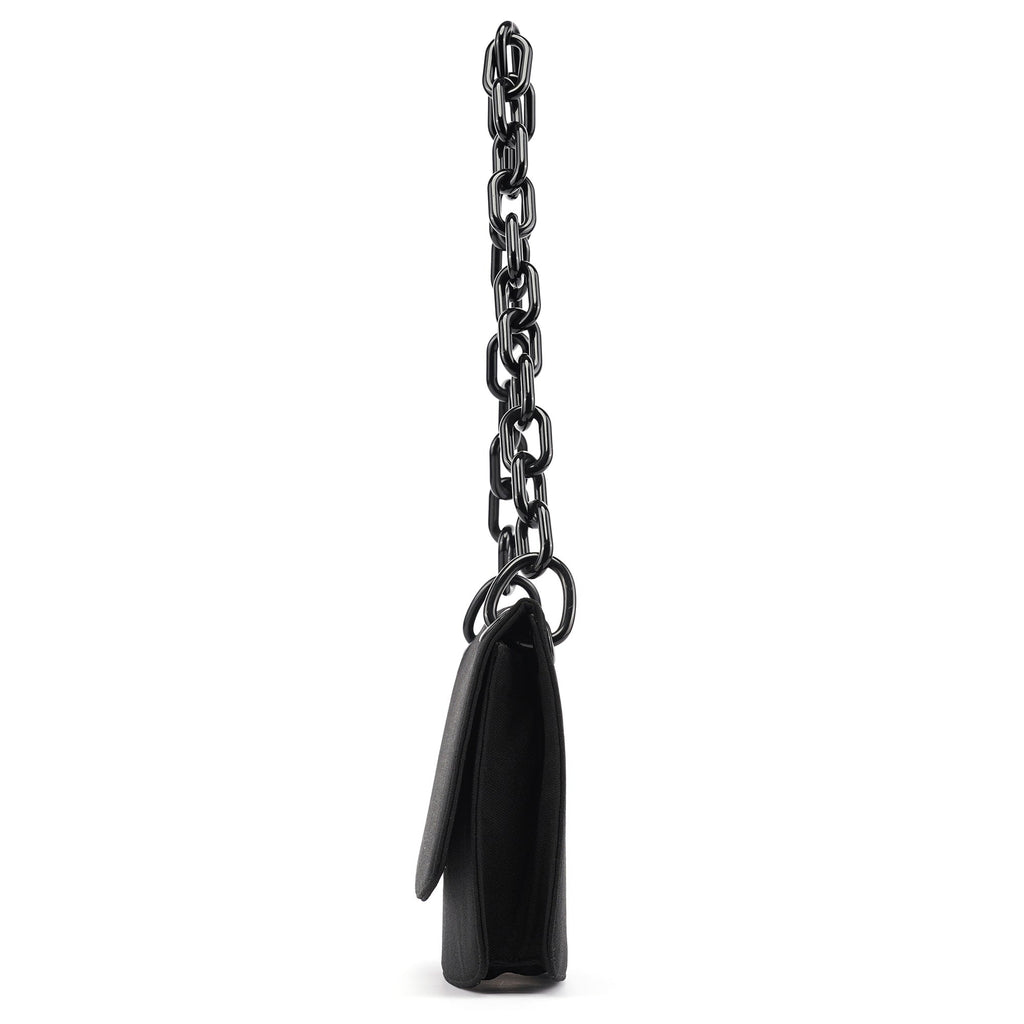 Black Tessuto Swing Chain Shoulder Bag