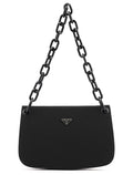 Black Tessuto Swing Chain Shoulder Bag