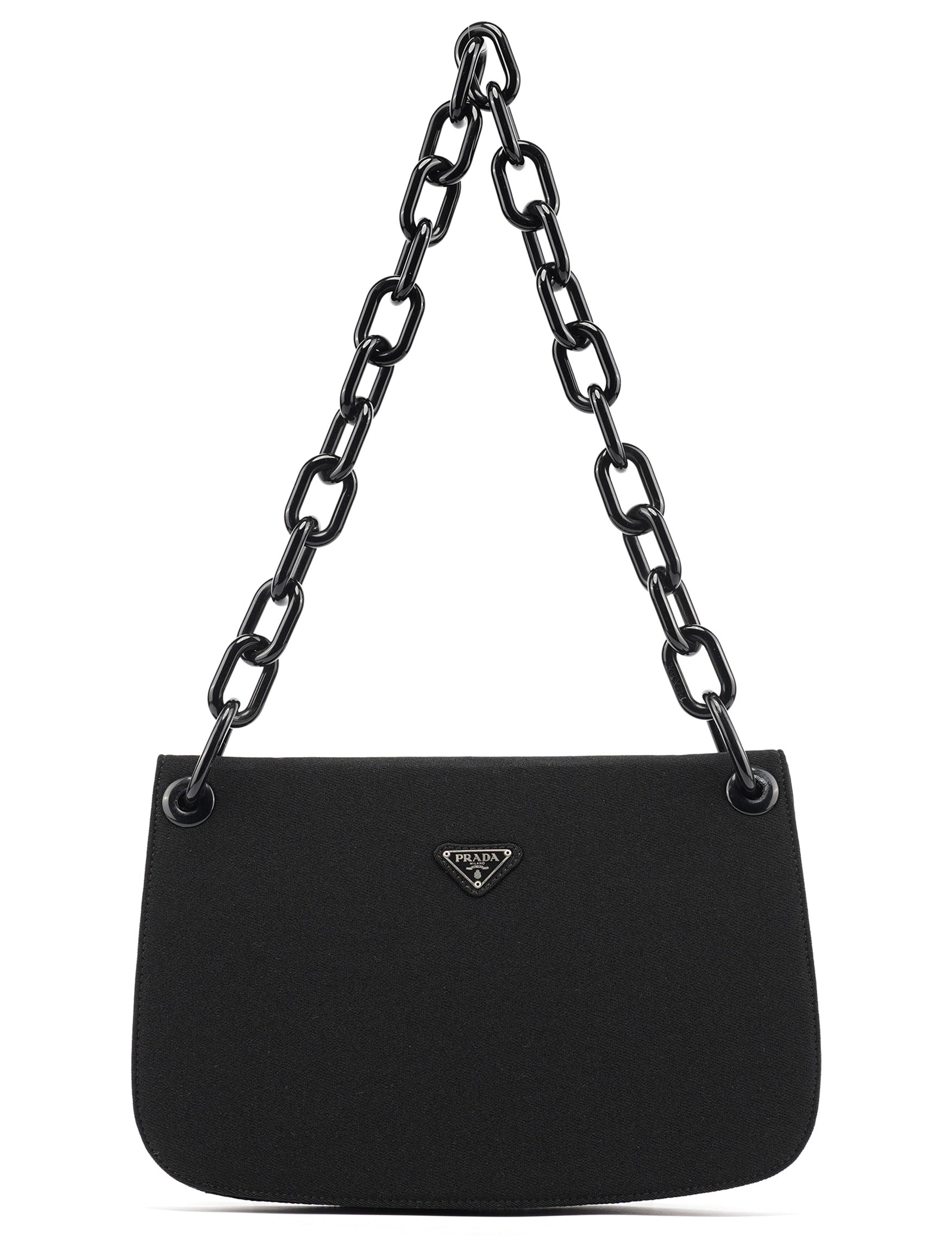 Black Tessuto Swing Chain Shoulder Bag