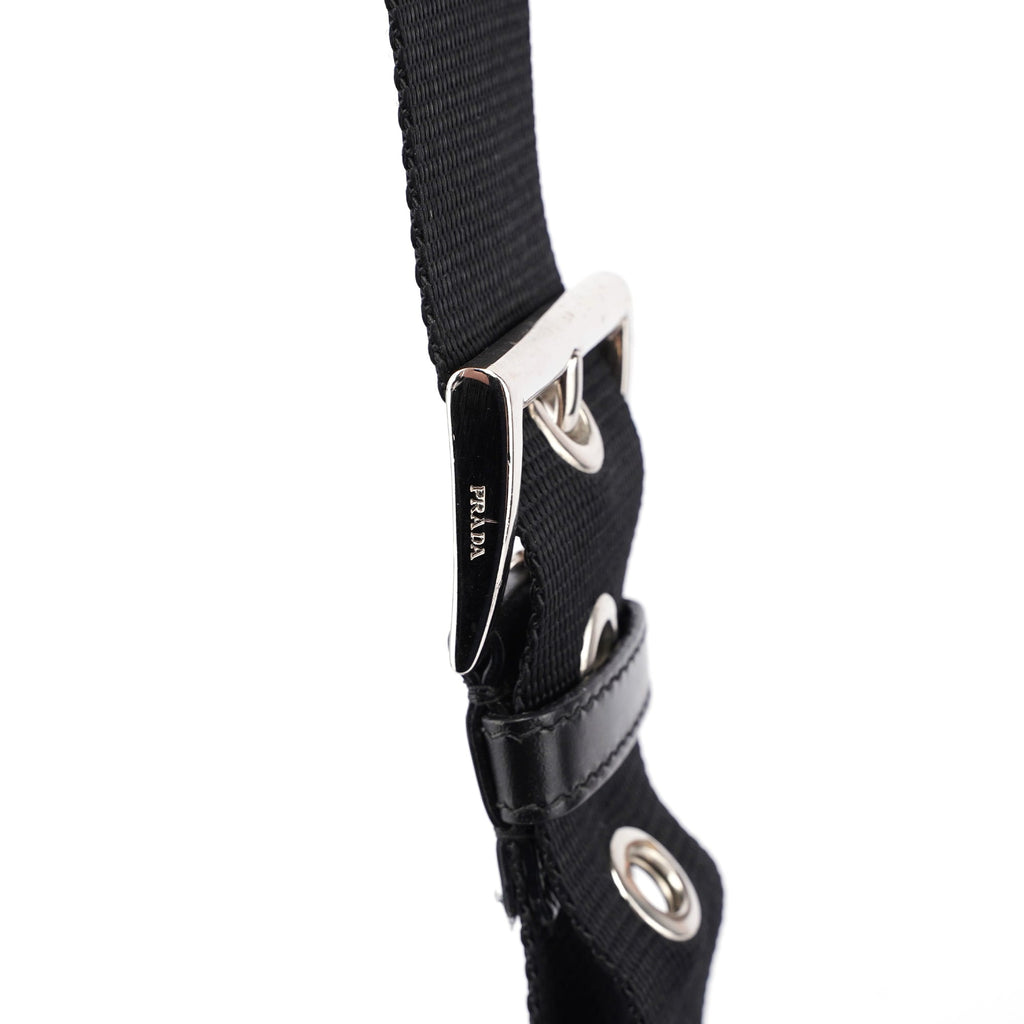 Black Tessuto Vitello Crossbody Bag