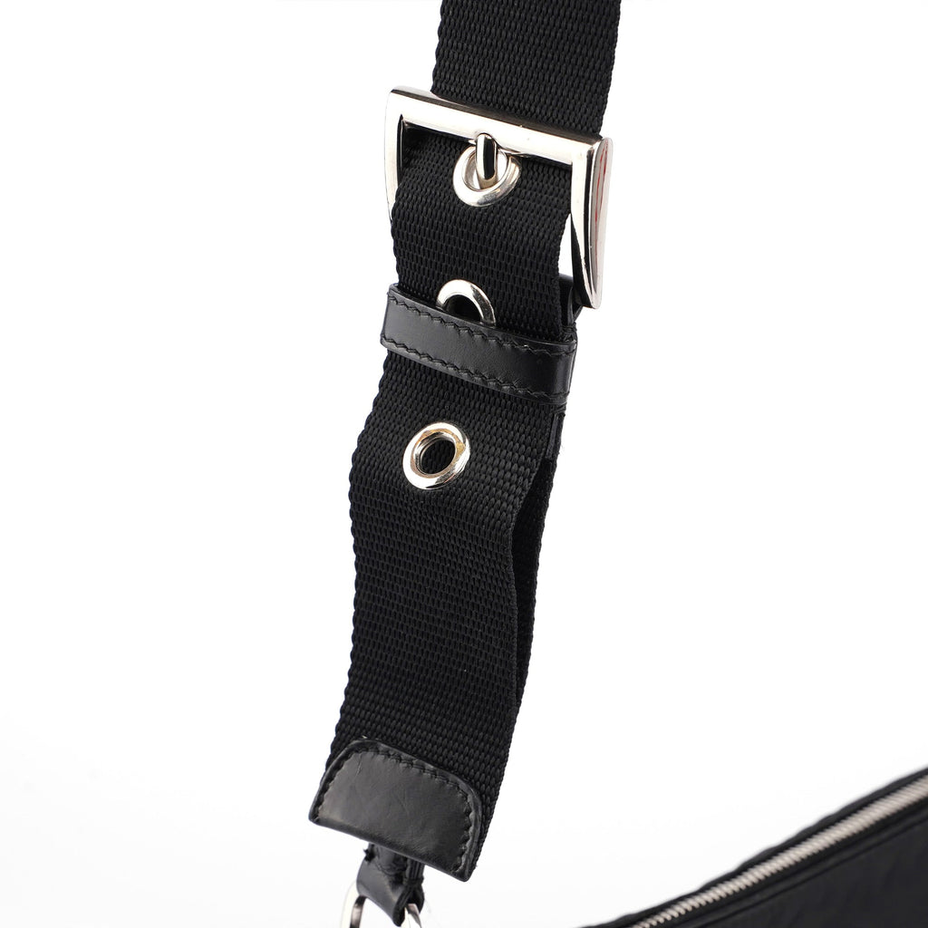 Black Tessuto Vitello Crossbody Bag