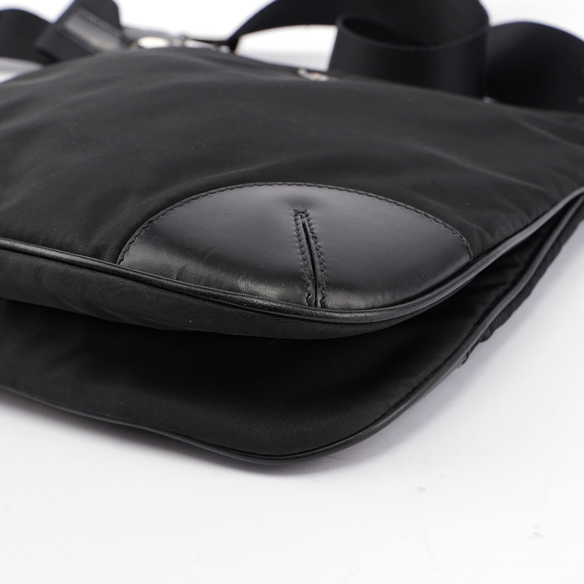 Black Tessuto Vitello Crossbody Bag