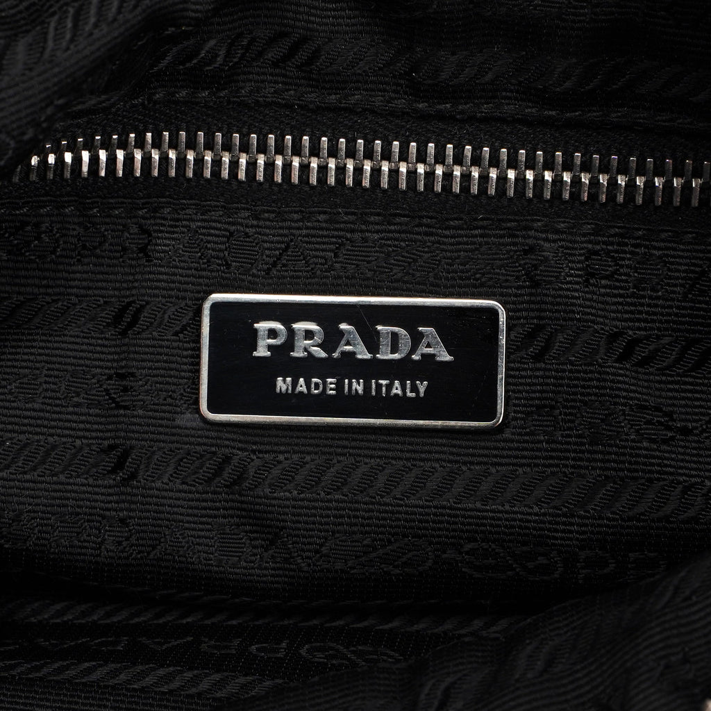 Black Tessuto Vitello Crossbody Bag