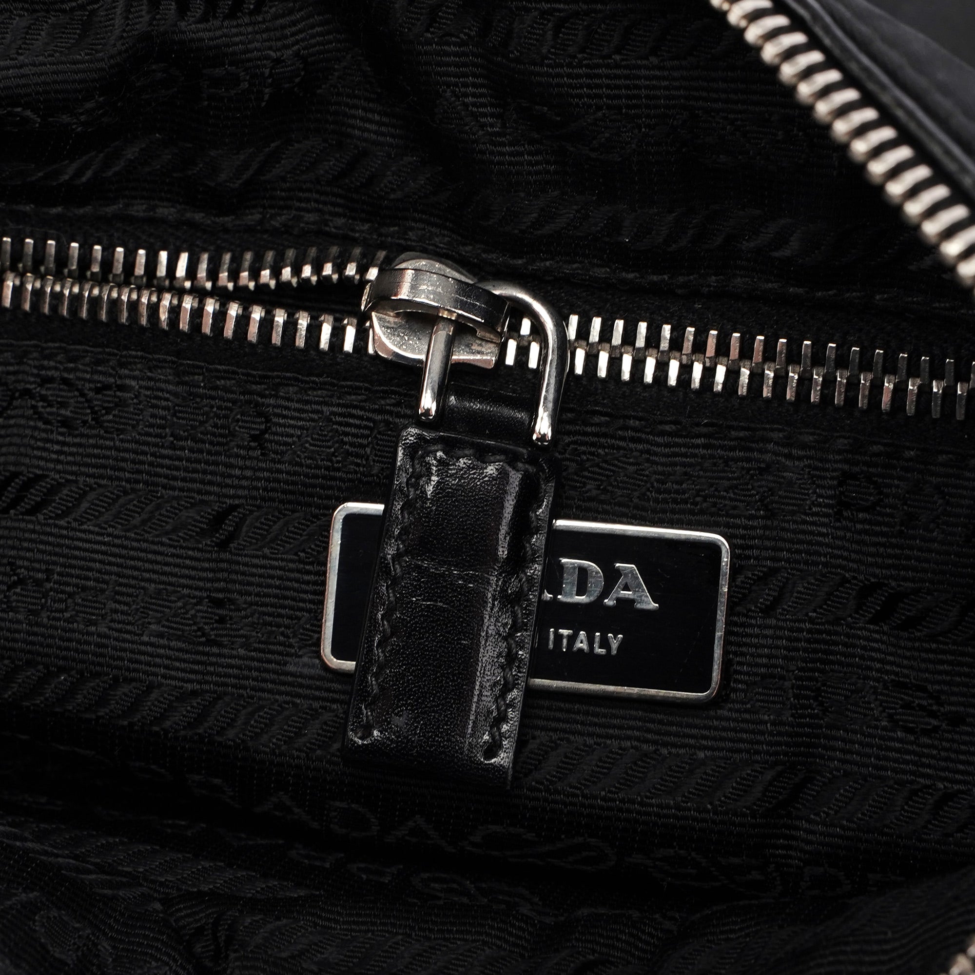 Black Tessuto Vitello Crossbody Bag