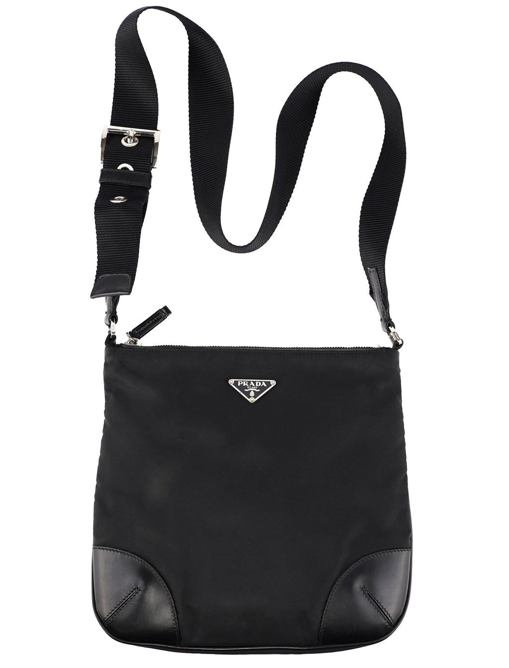 Black Tessuto Vitello Crossbody Bag