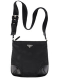 Black Tessuto Vitello Crossbody Bag