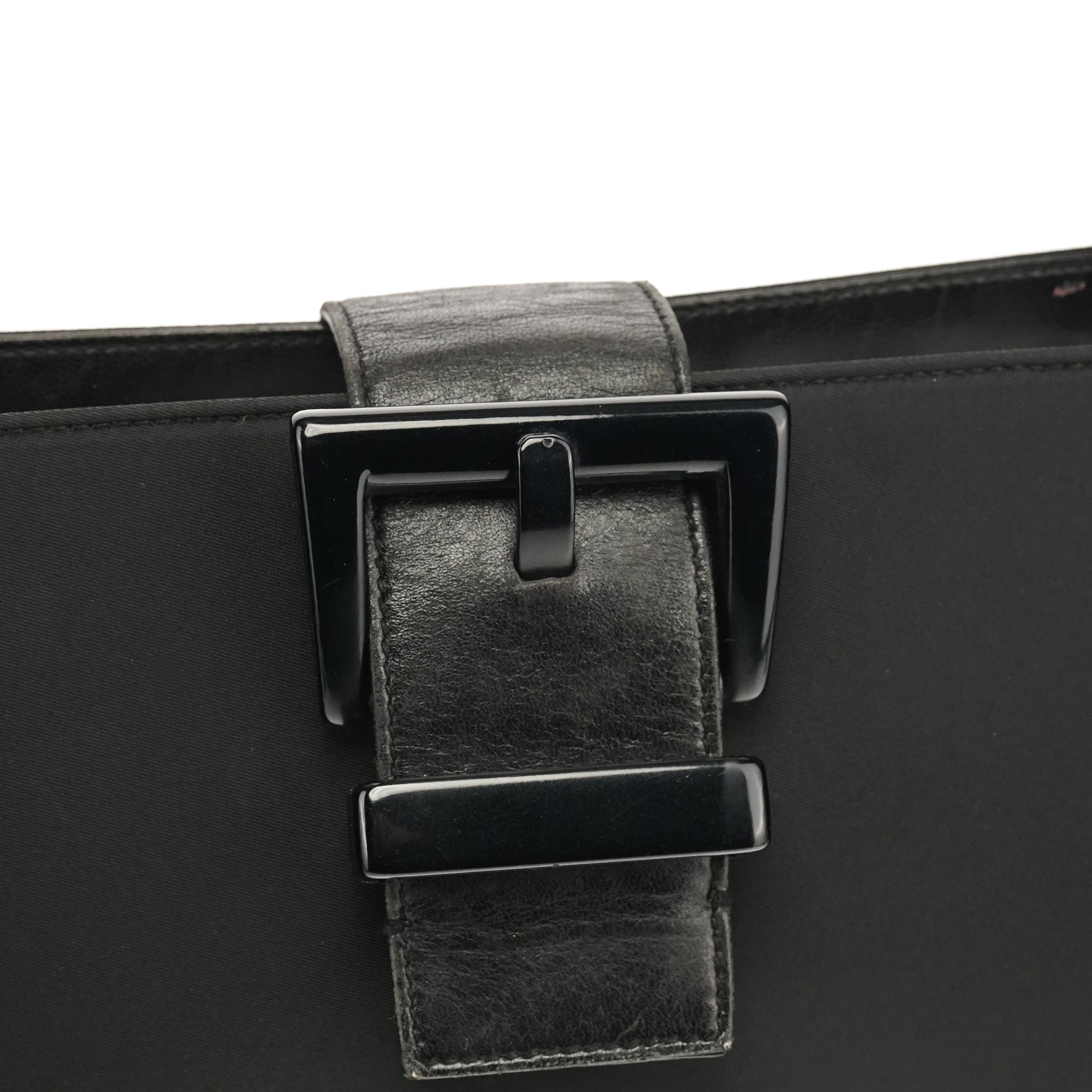 Black Tessuto Vitello Nylon Shoulder Bag