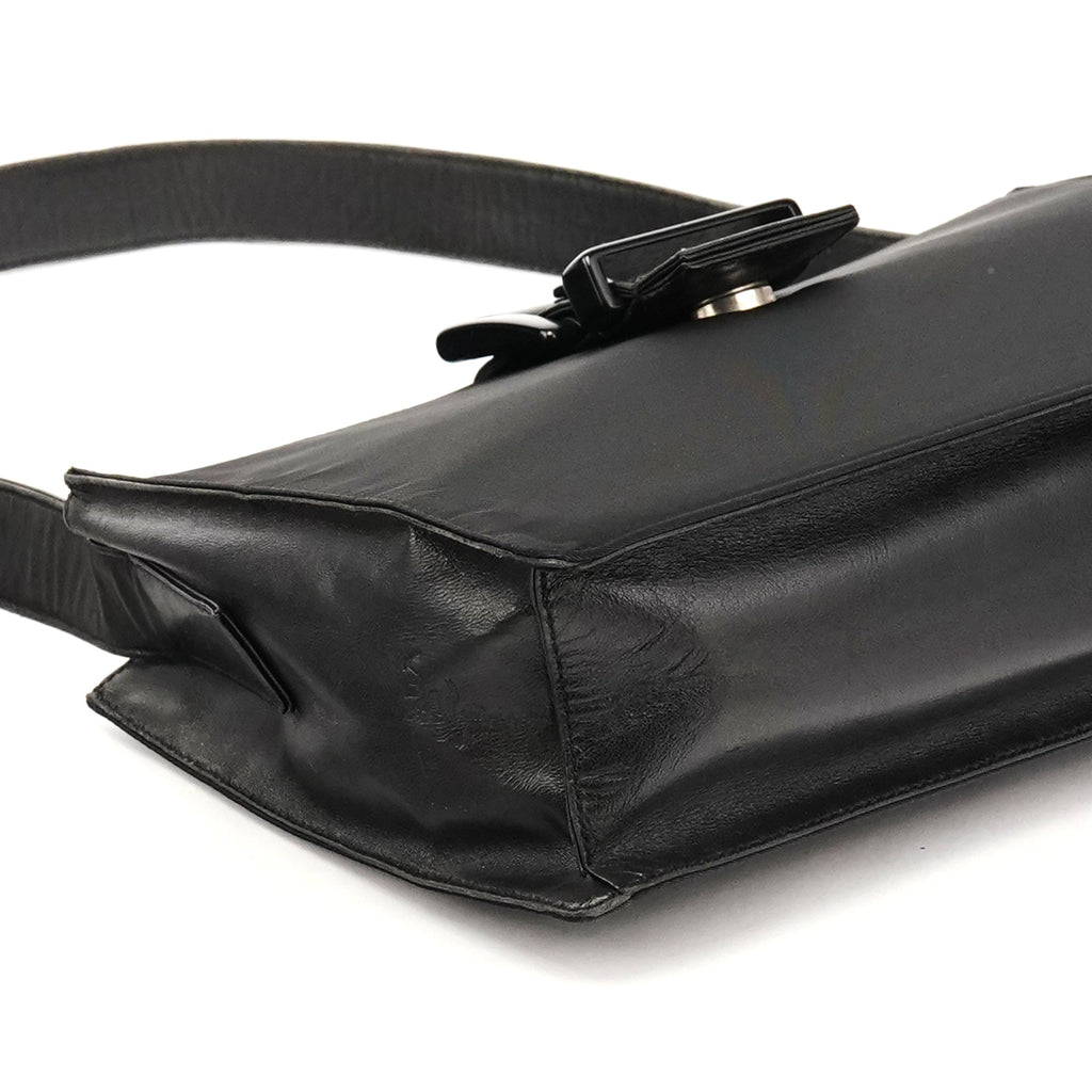 Black Tessuto Vitello Nylon Shoulder Bag