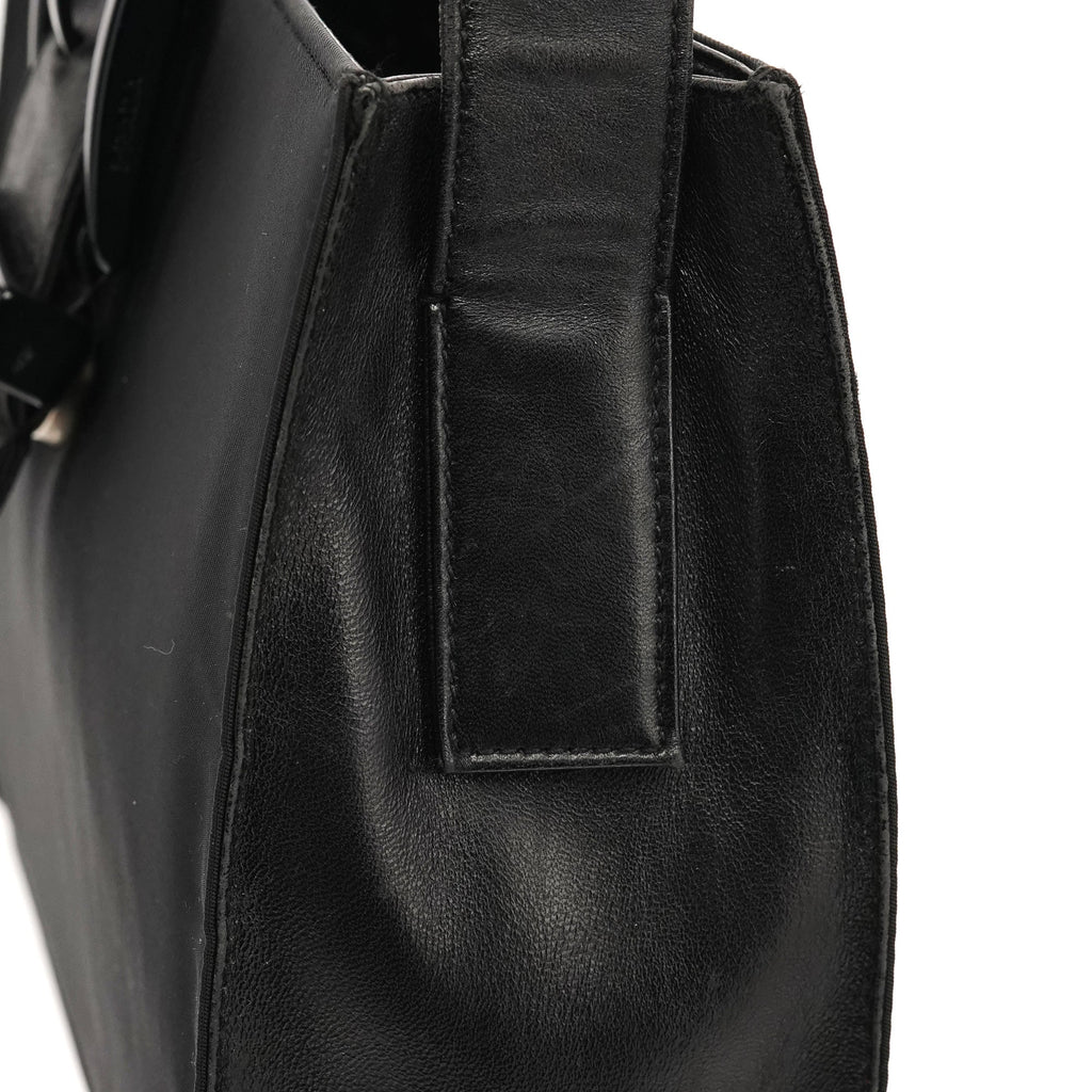 Black Tessuto Vitello Nylon Shoulder Bag