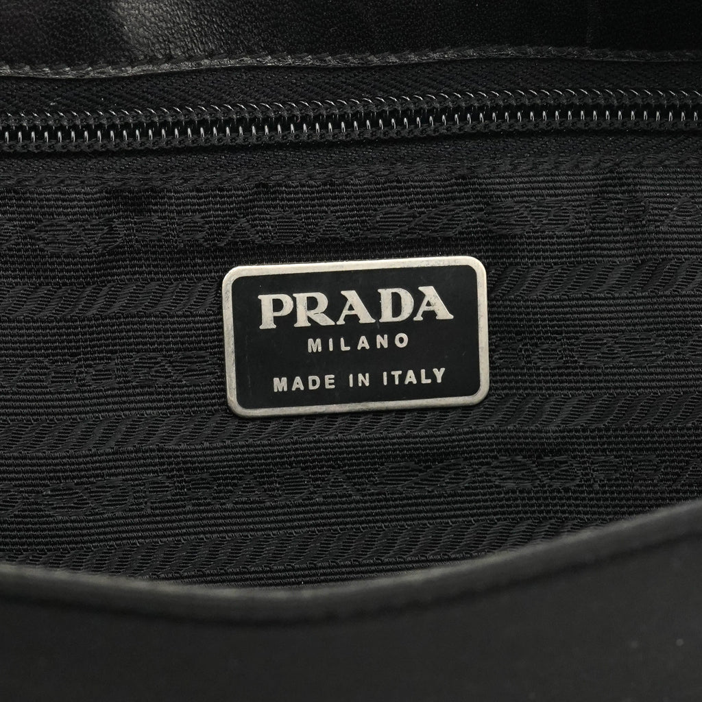 Black Tessuto Vitello Nylon Shoulder Bag