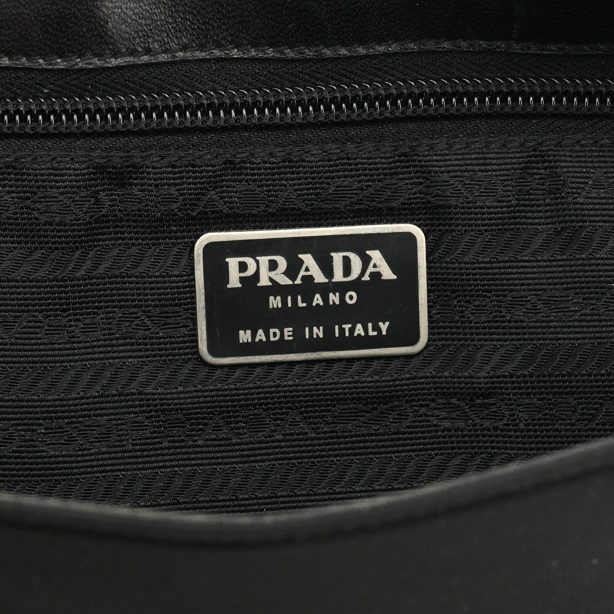 Black Tessuto Vitello Nylon Shoulder Bag