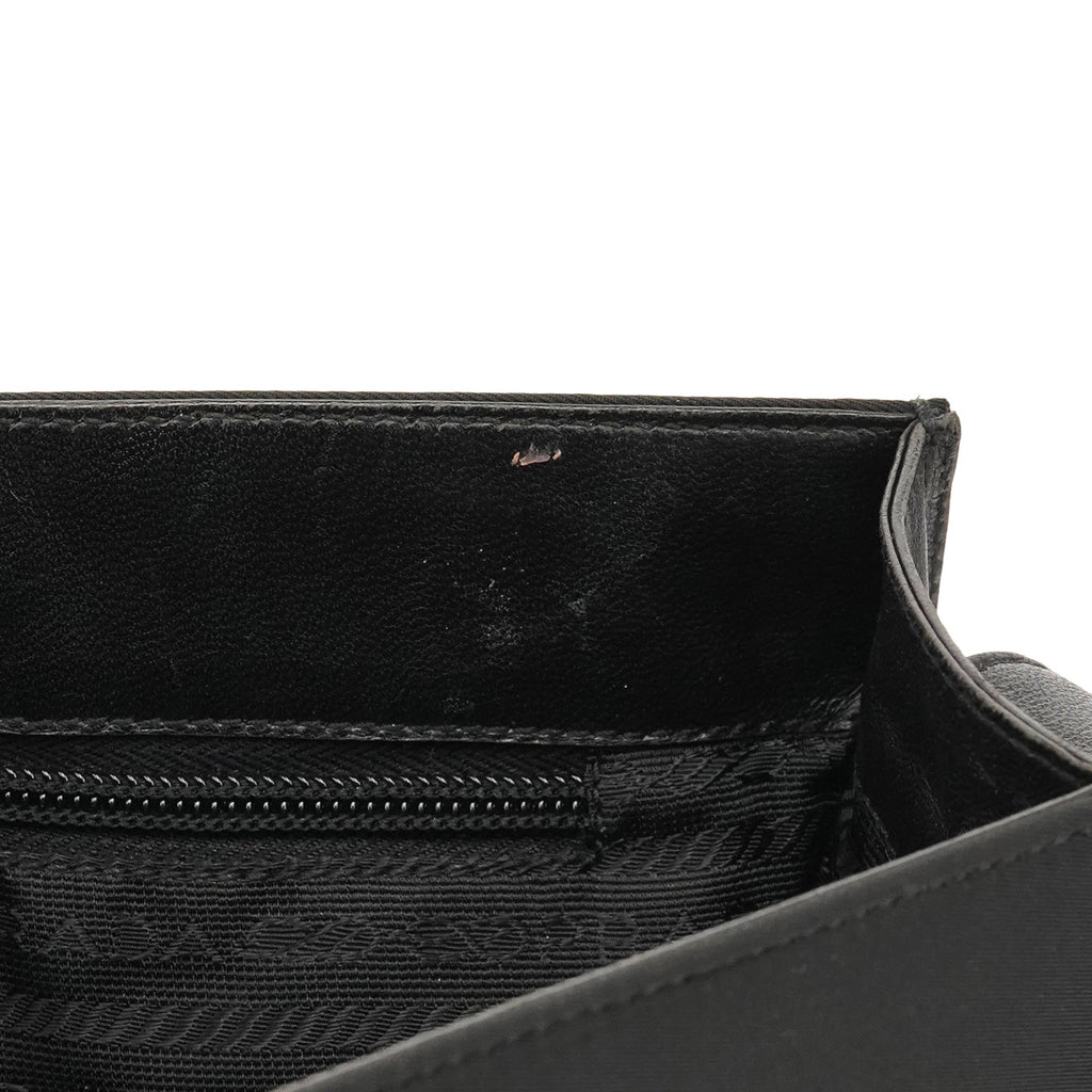 Black Tessuto Vitello Nylon Shoulder Bag
