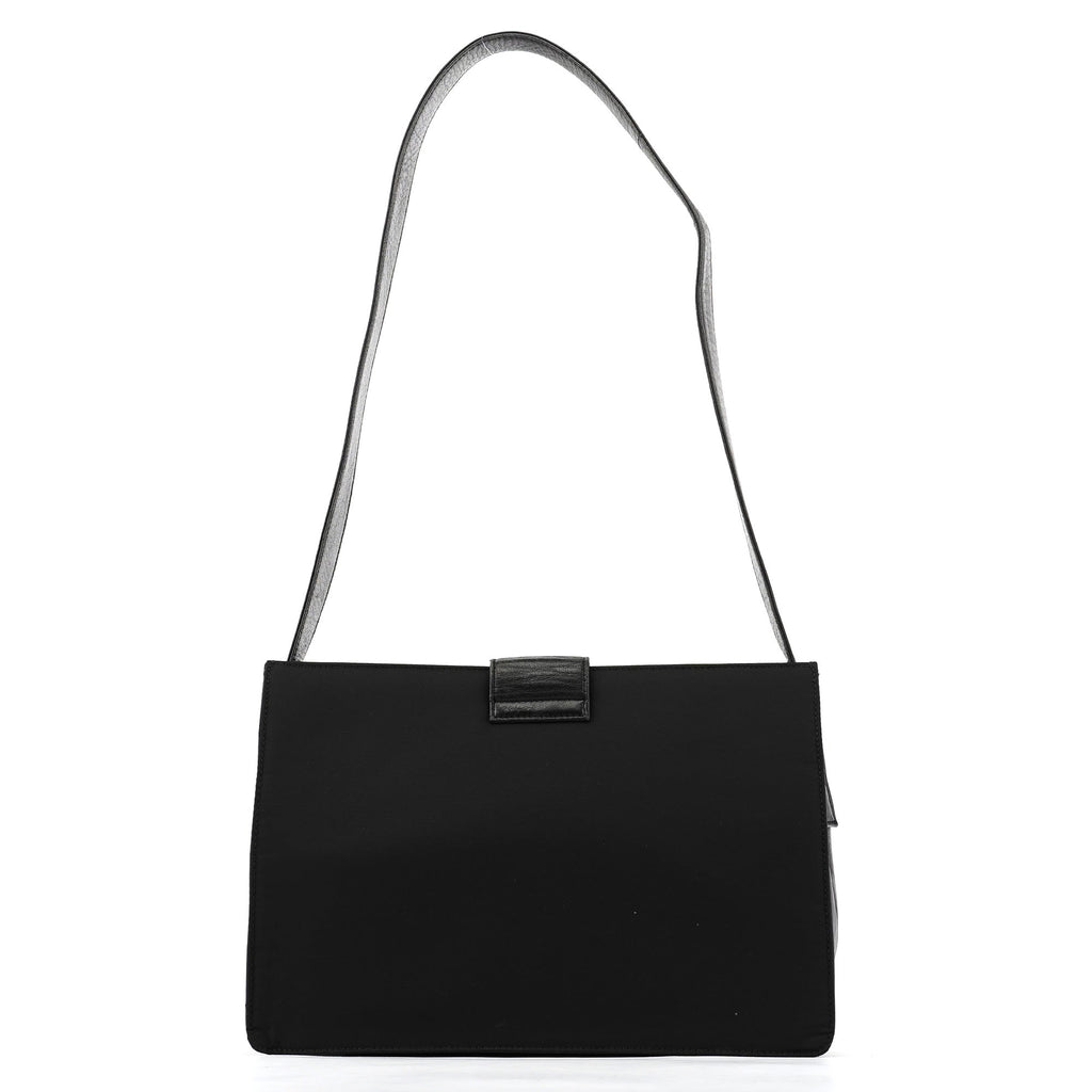 Black Tessuto Vitello Nylon Shoulder Bag