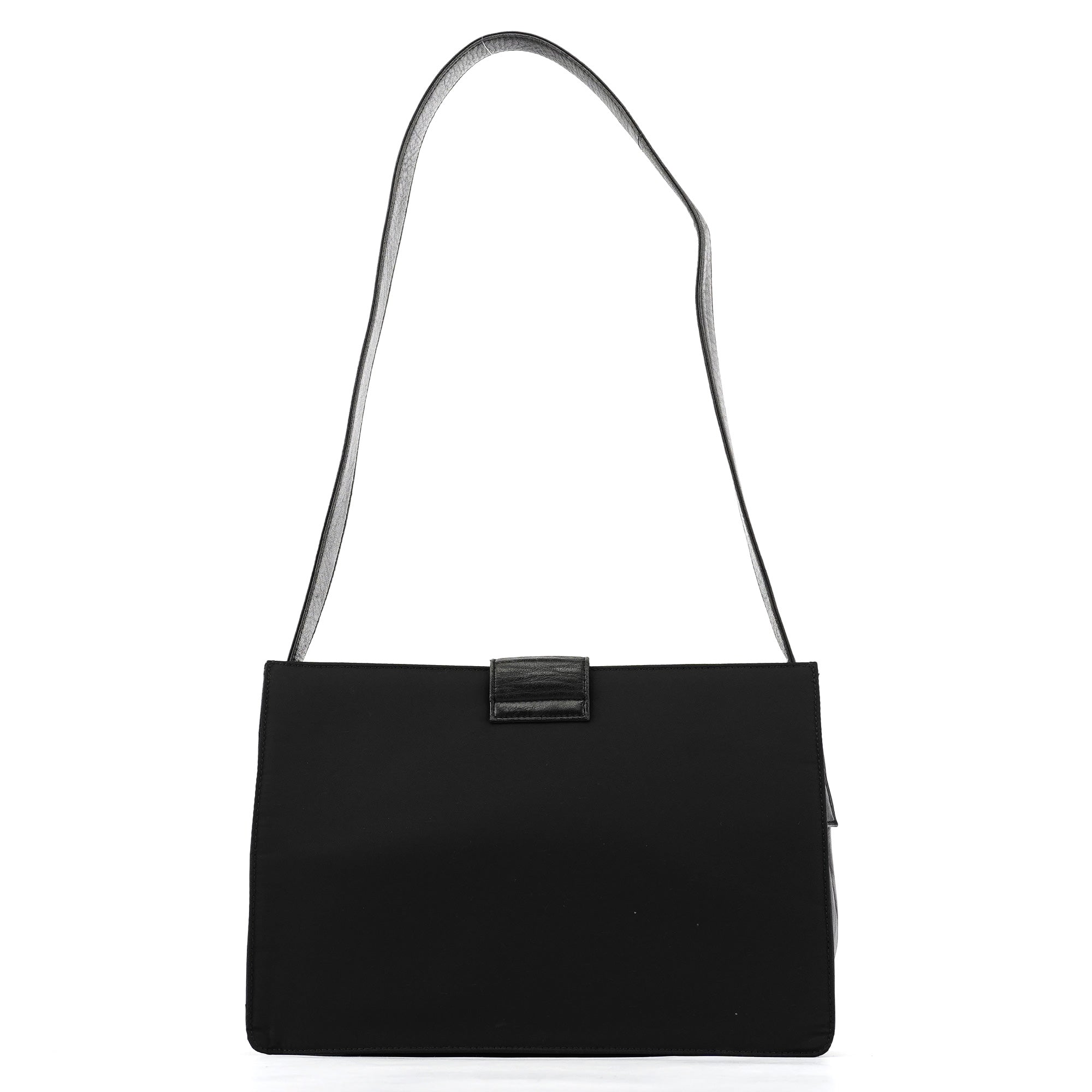 Black Tessuto Vitello Nylon Shoulder Bag