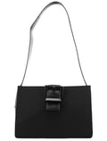 Black Tessuto Vitello Nylon Shoulder Bag