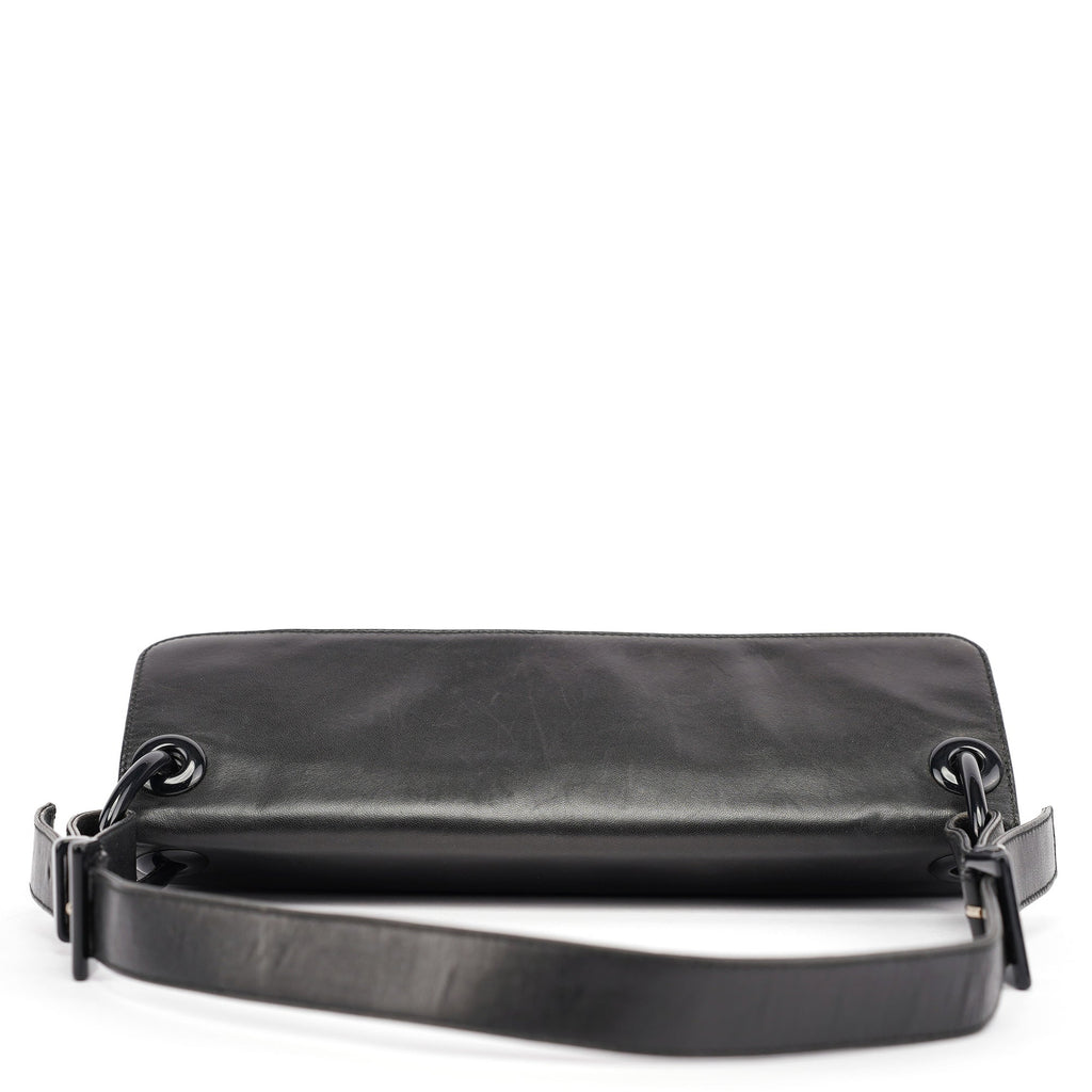 Black Tessuto Vitello Shoulder Bag