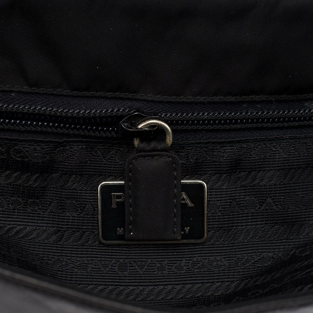 Black Tessuto Vitello Shoulder Bag