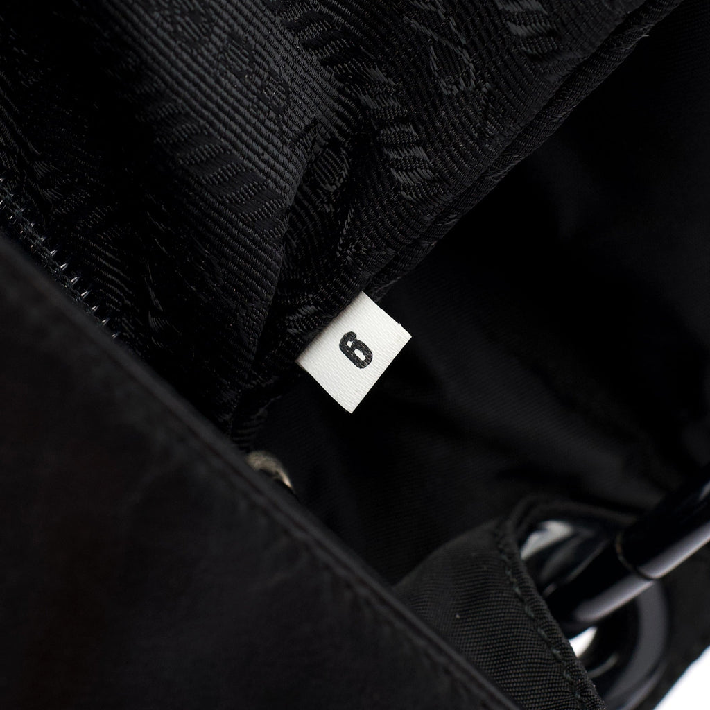 Black Tessuto Vitello Shoulder Bag