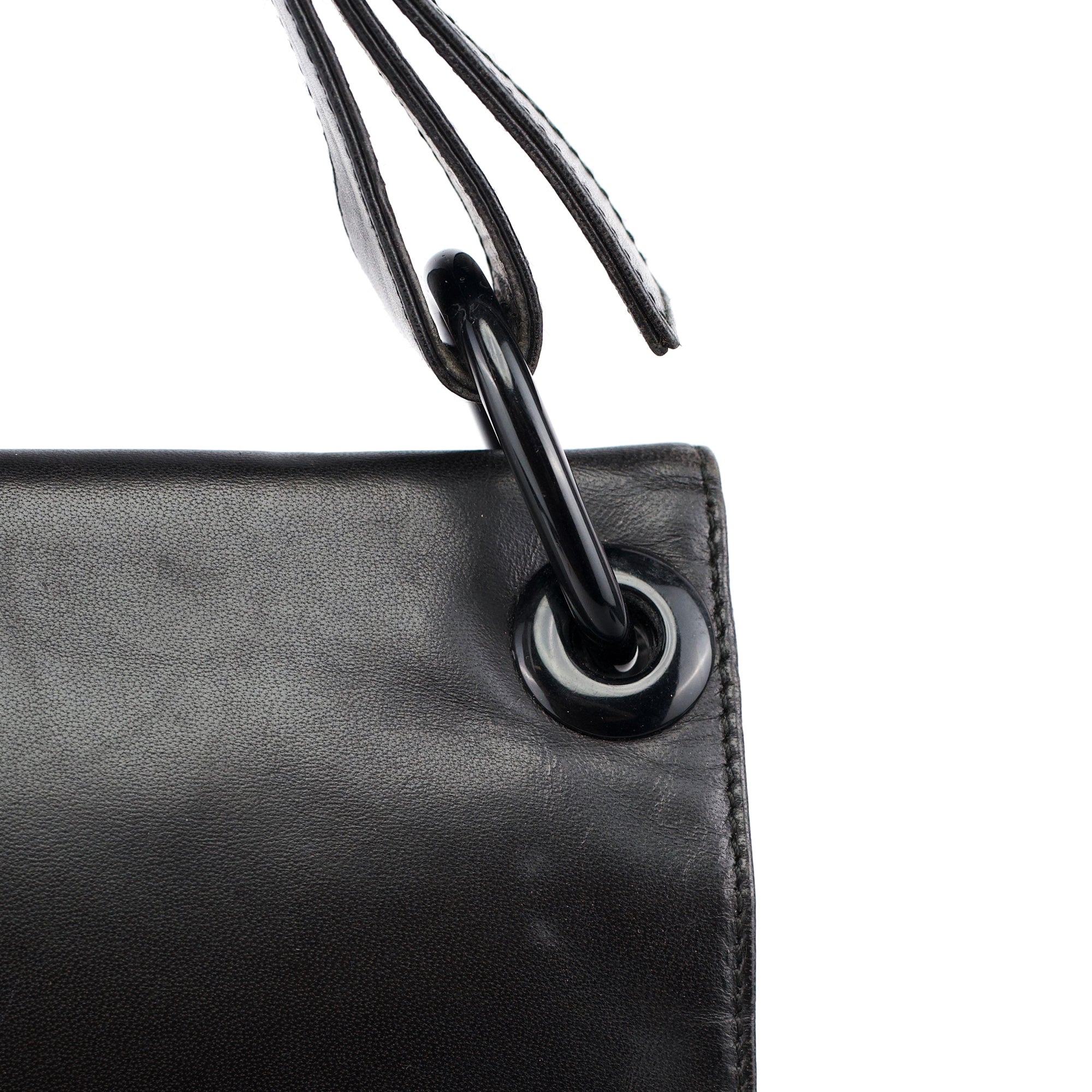 Black Tessuto Vitello Shoulder Bag