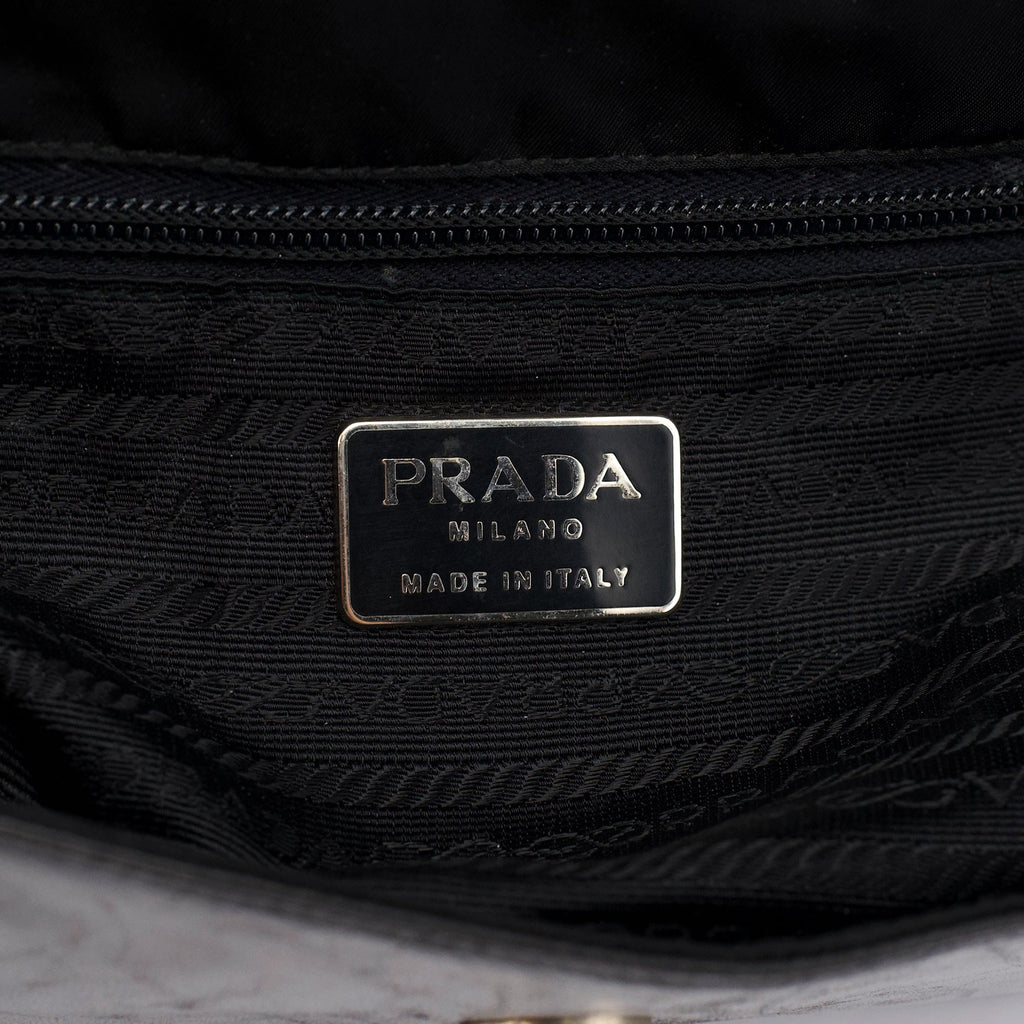 Black Tessuto Vitello Shoulder Bag