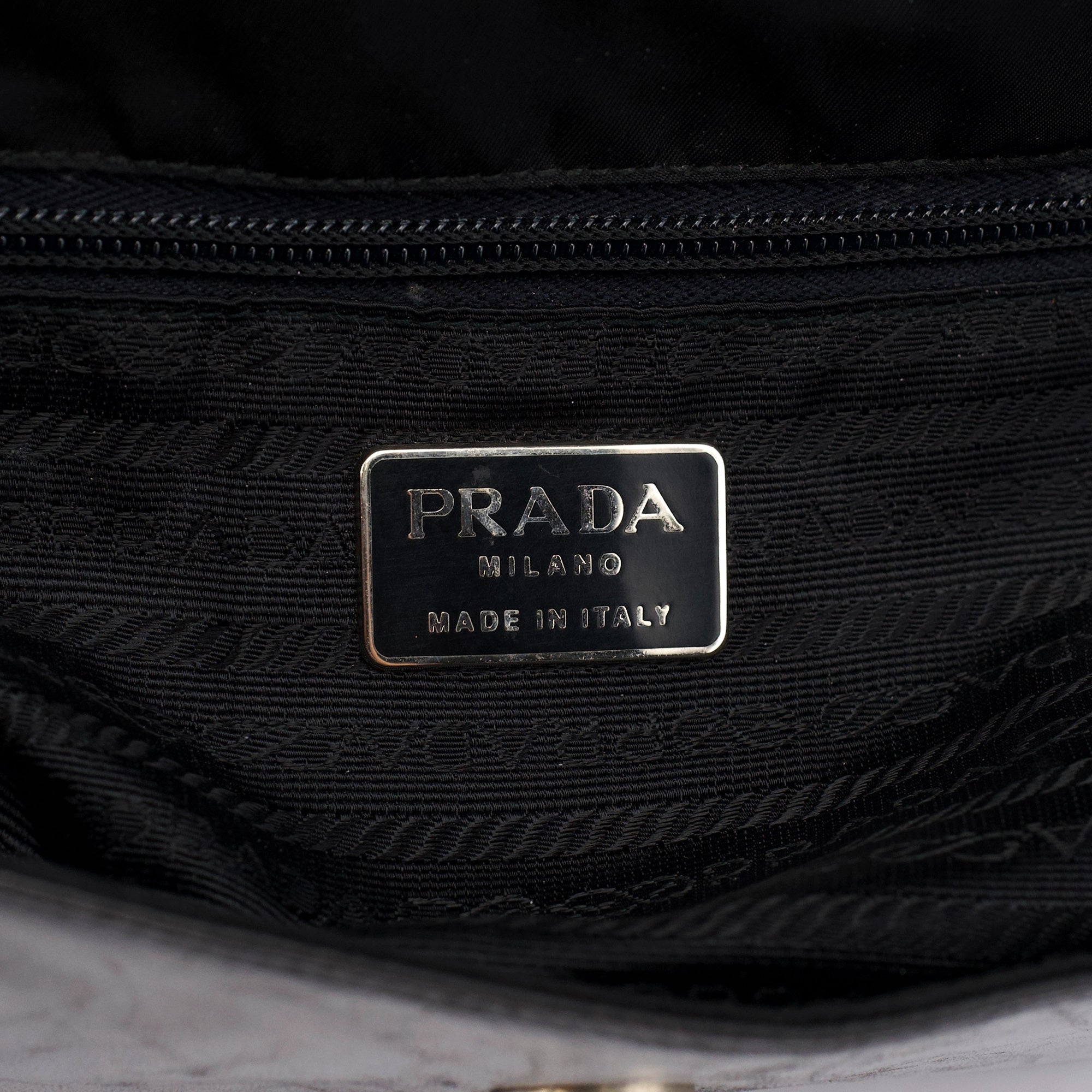 Black Tessuto Vitello Shoulder Bag