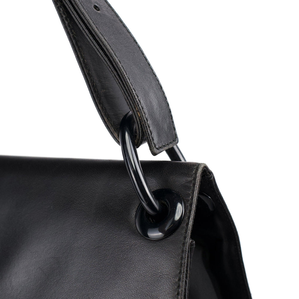 Black Tessuto Vitello Shoulder Bag