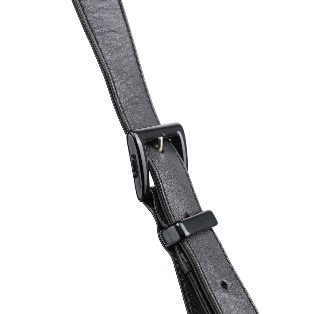 Black Tessuto Vitello Shoulder Bag