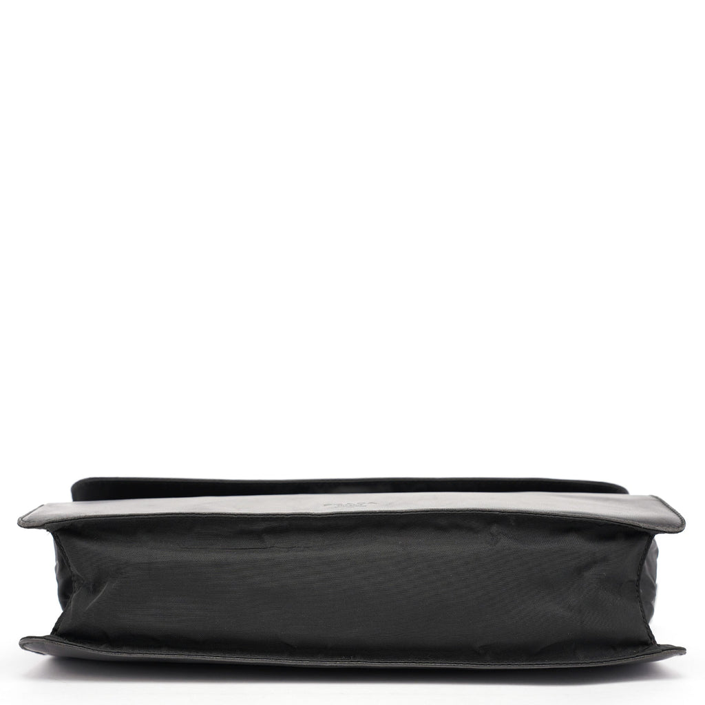 Black Tessuto Vitello Shoulder Bag