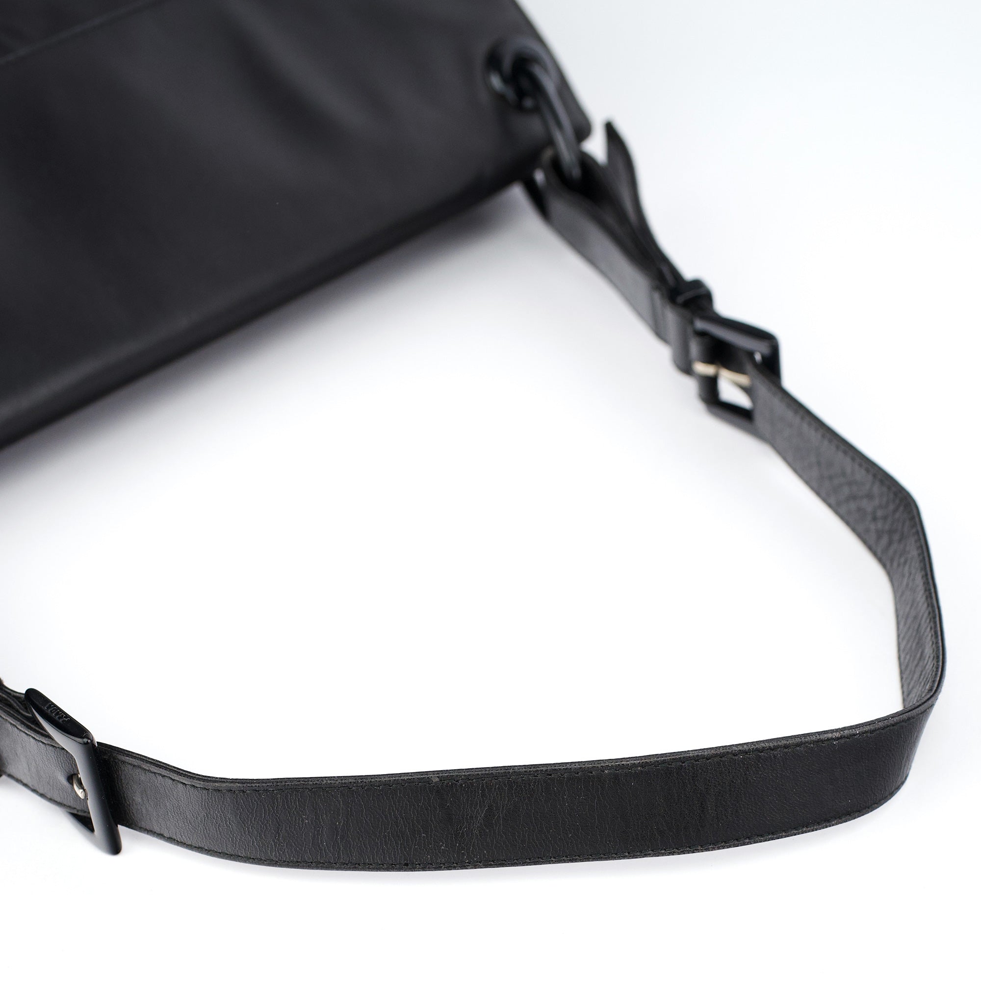 Black Tessuto Vitello Shoulder Bag