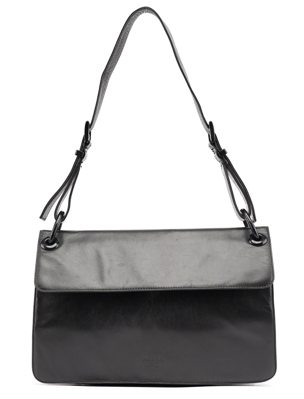 Black Tessuto Vitello Shoulder Bag