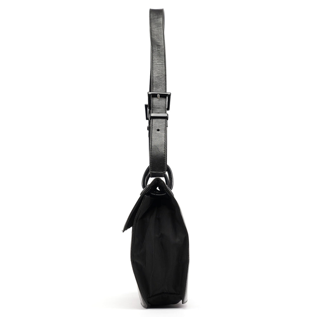 Black Tessuto Vitello Shoulder Bag