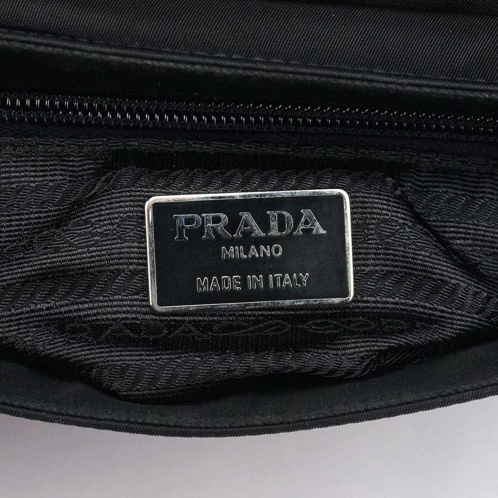 Black Tessuto Vitello Top Handle Bag