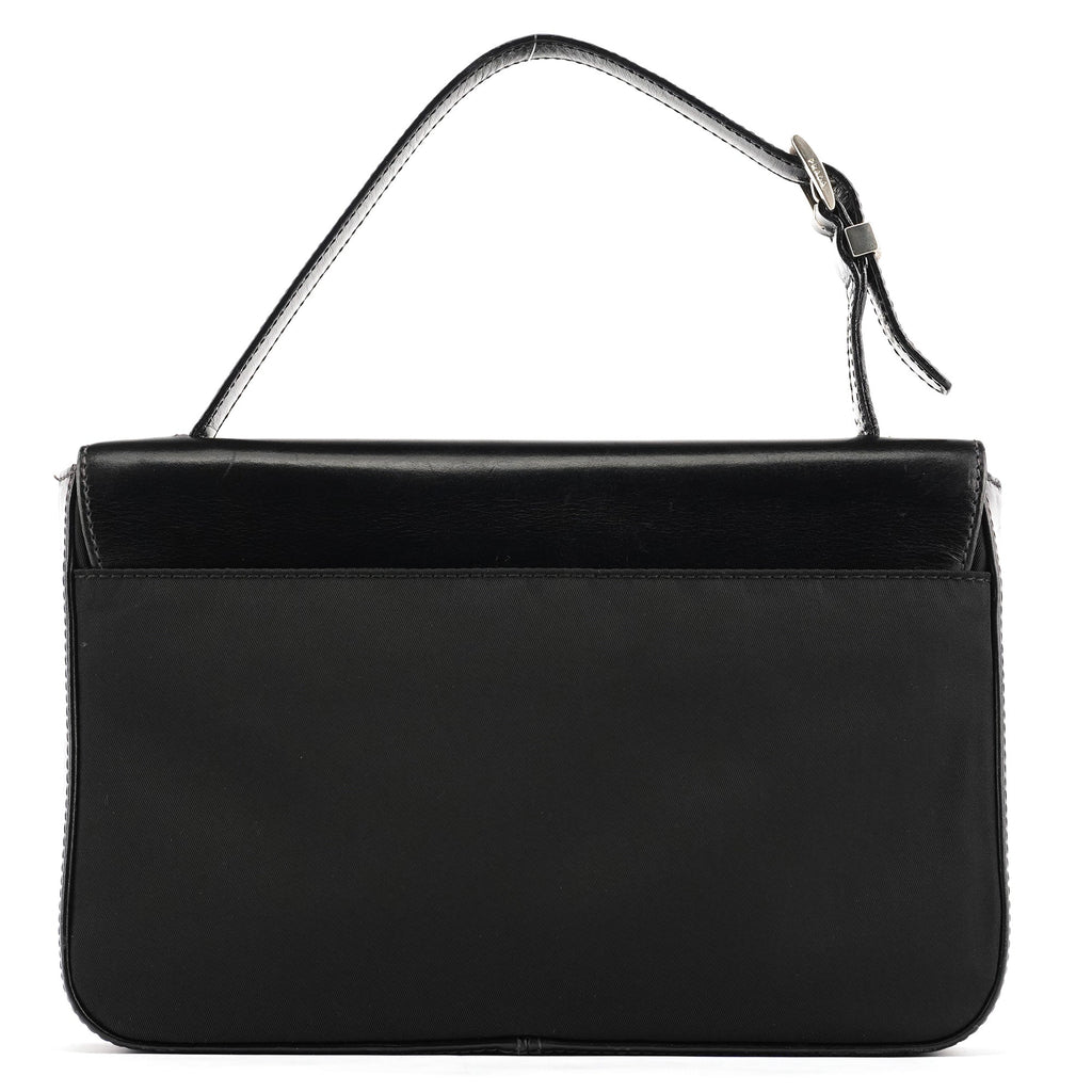 Black Tessuto Vitello Top Handle Bag