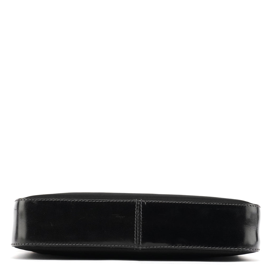 Black Tessuto Vitello Top Handle Bag