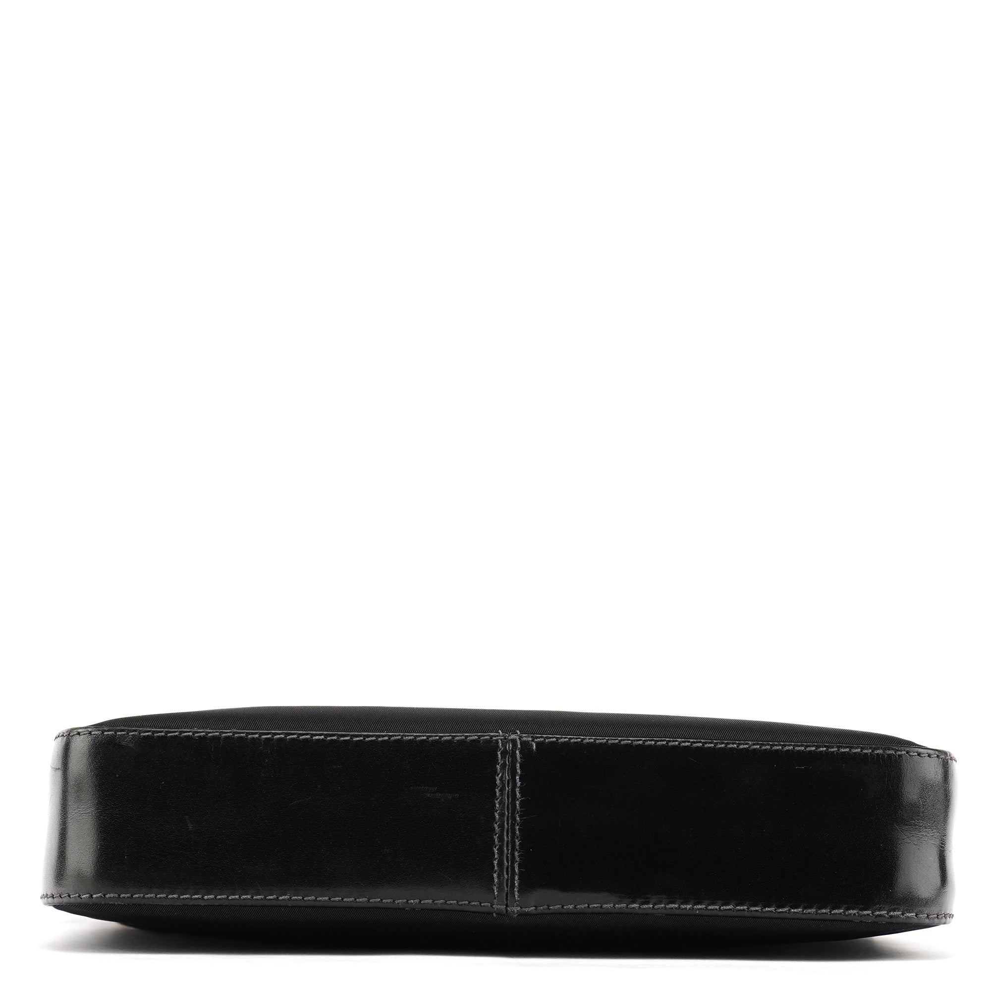 Black Tessuto Vitello Top Handle Bag