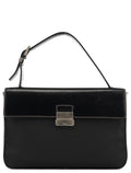 Black Tessuto Vitello Top Handle Bag