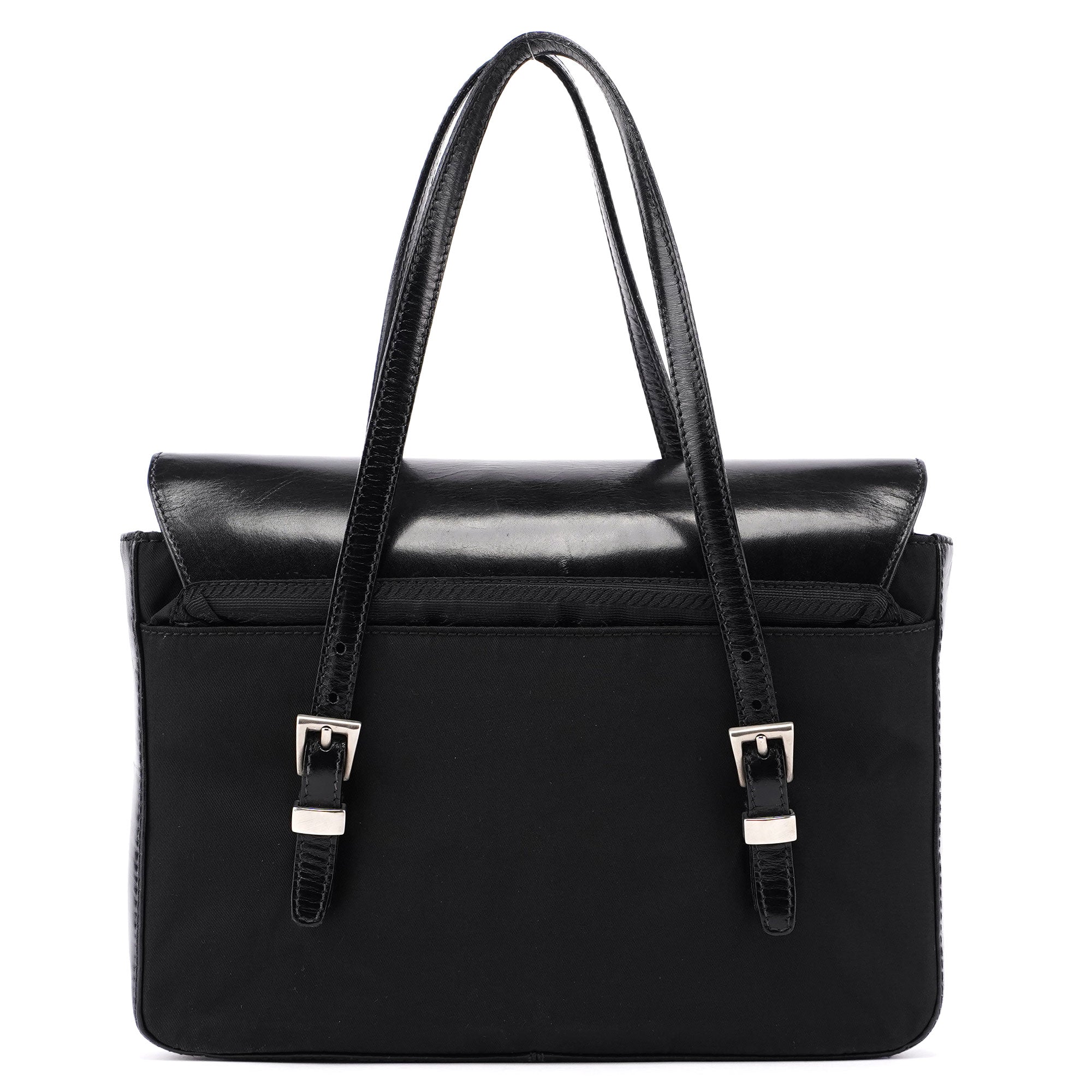 Black Tessuto Vitello Tote Bag