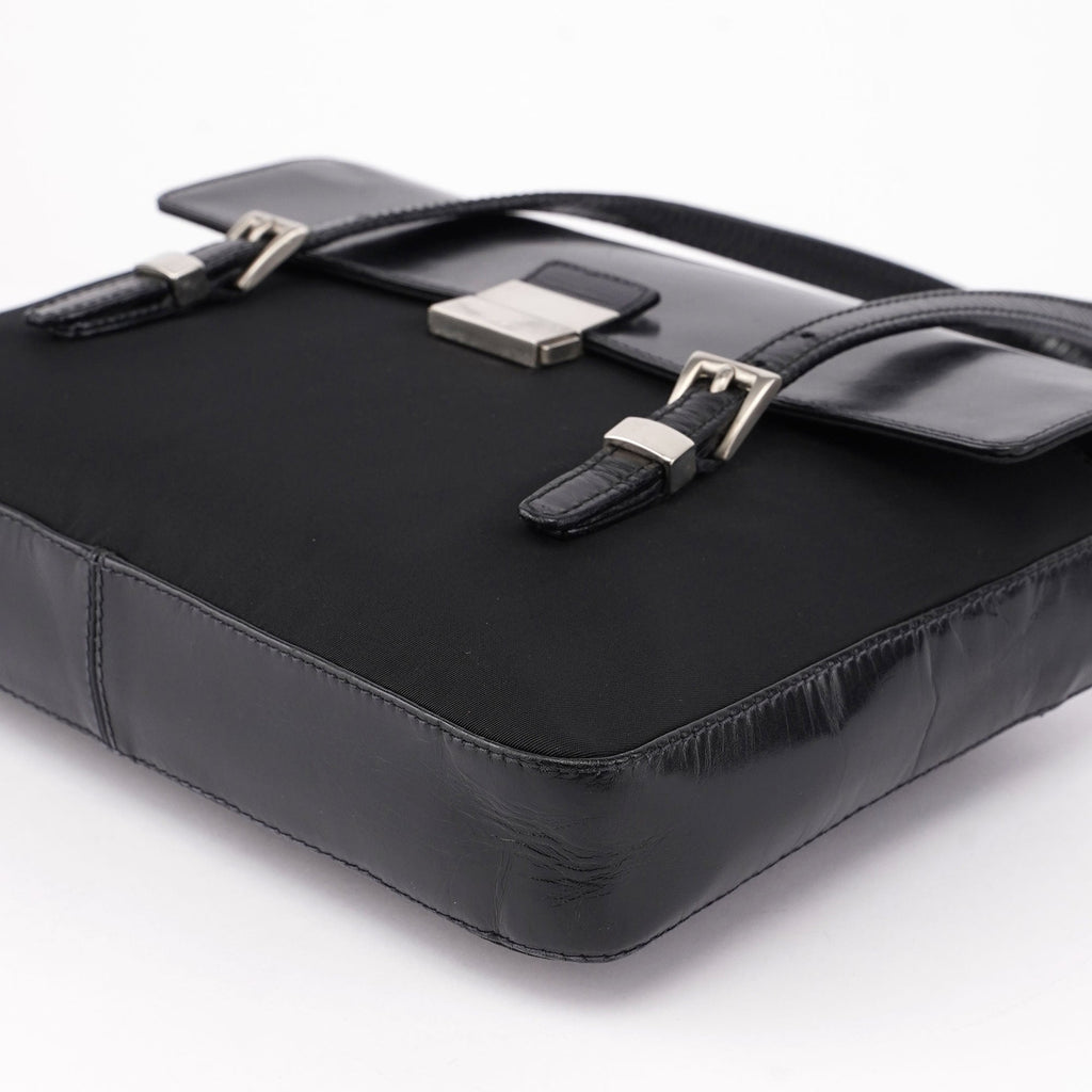 Black Tessuto Vitello Tote Bag