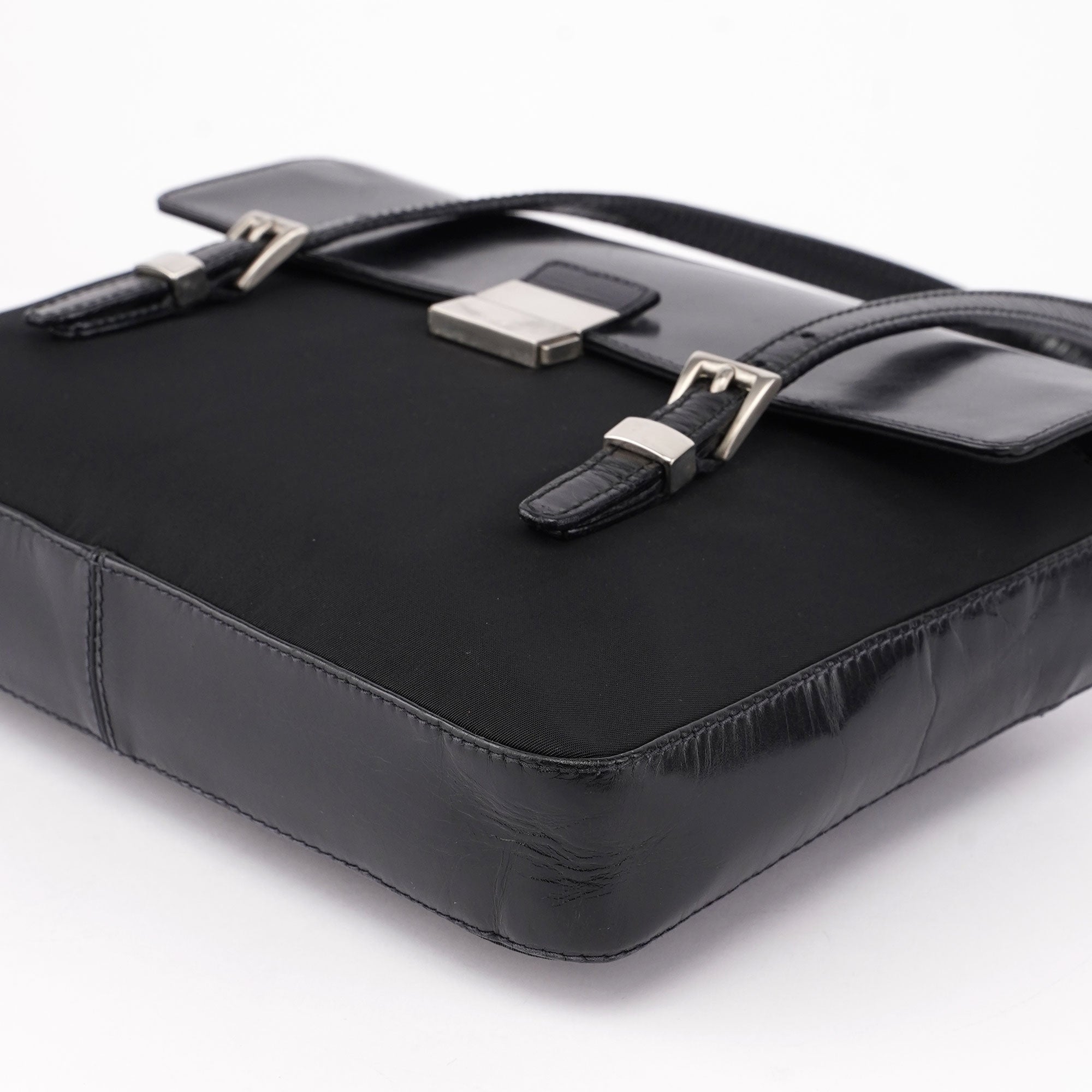 Black Tessuto Vitello Tote Bag