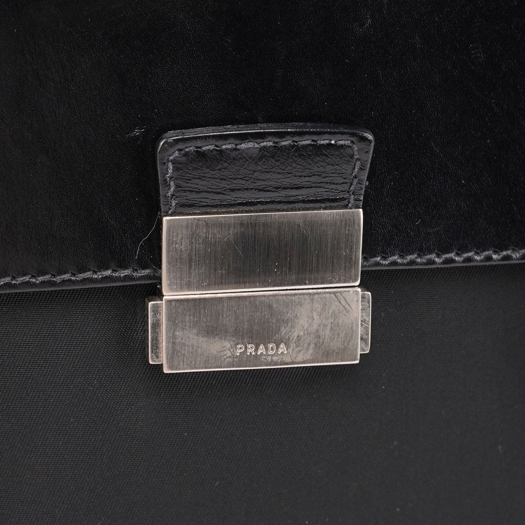 Black Tessuto Vitello Tote Bag