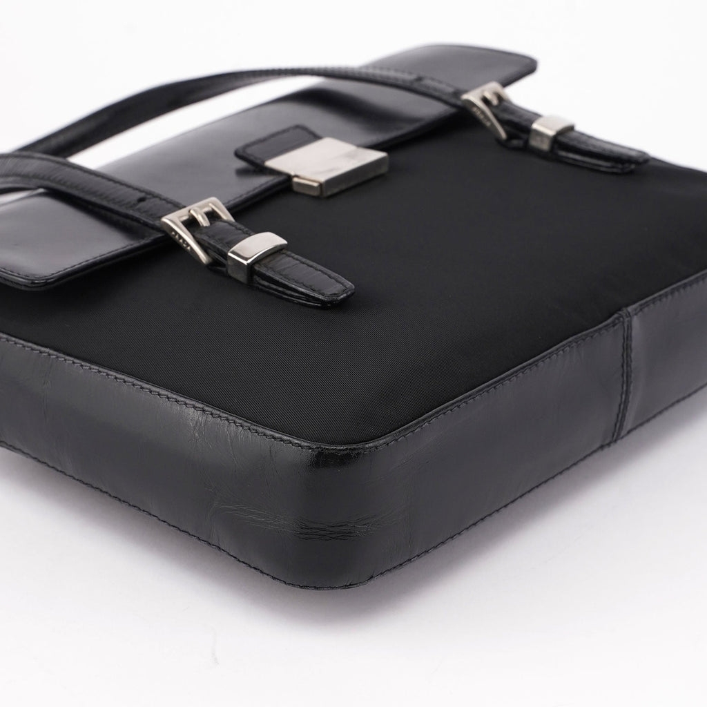 Black Tessuto Vitello Tote Bag