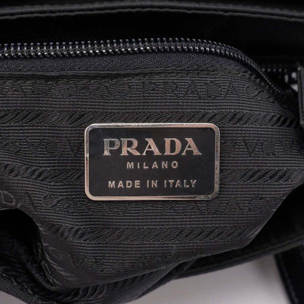 Black Tessuto Vitello Tote Bag
