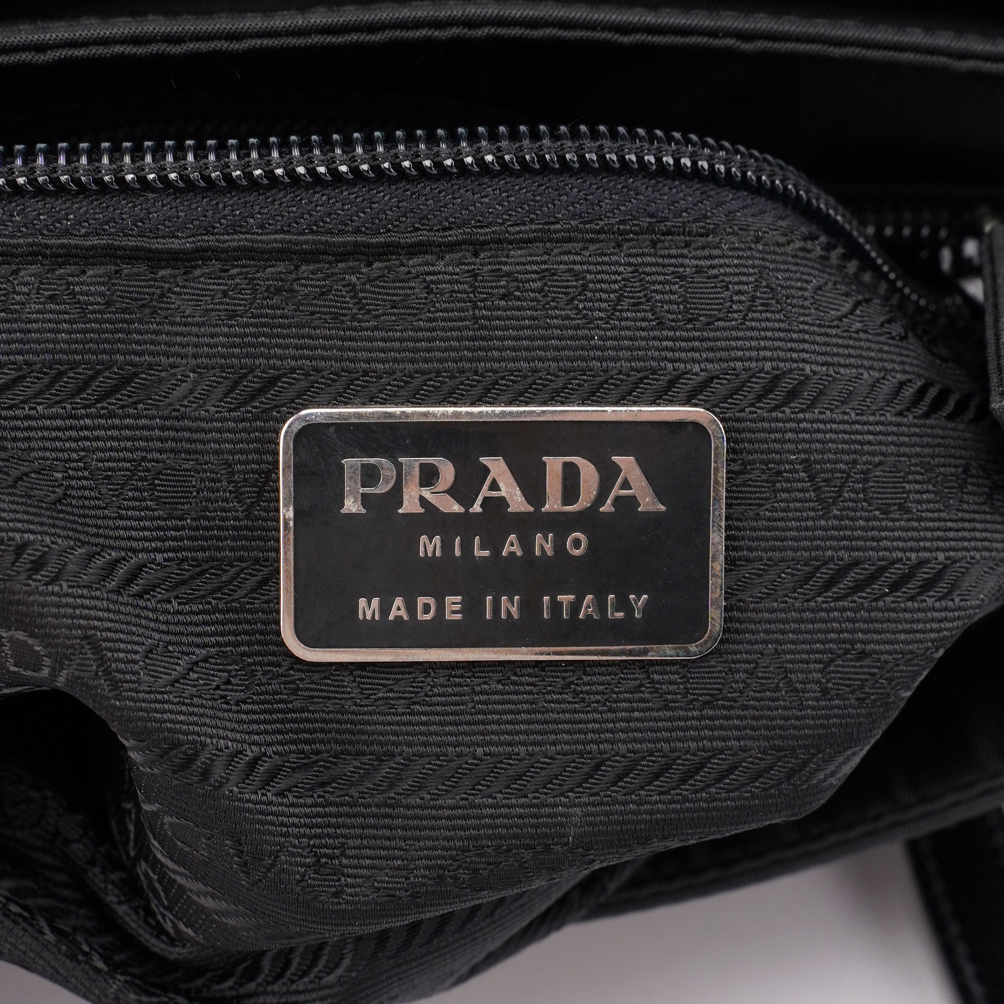 Black Tessuto Vitello Tote Bag