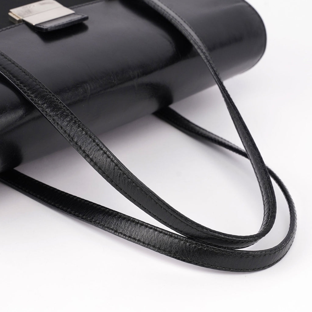 Black Tessuto Vitello Tote Bag
