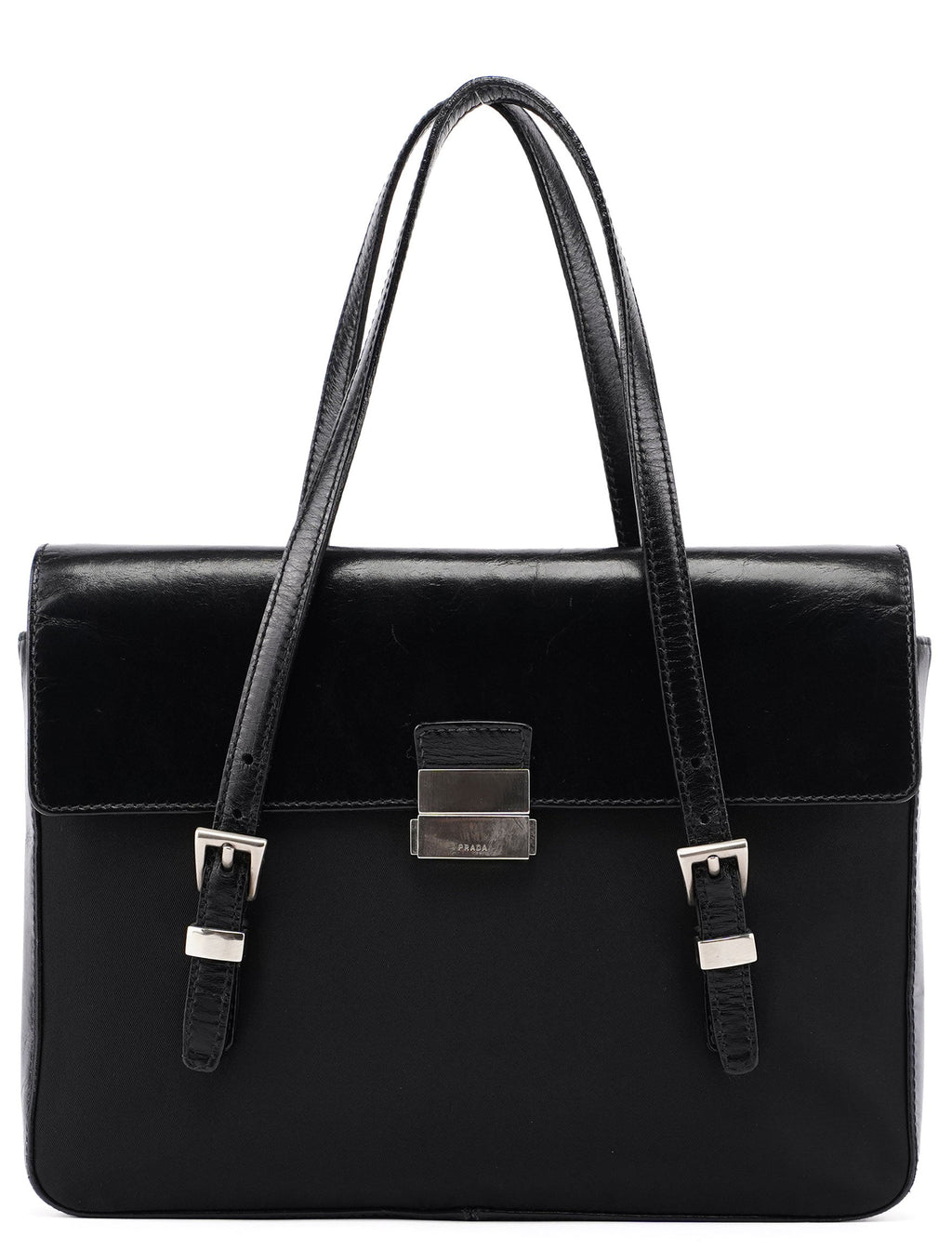 Black Tessuto Vitello Tote Bag