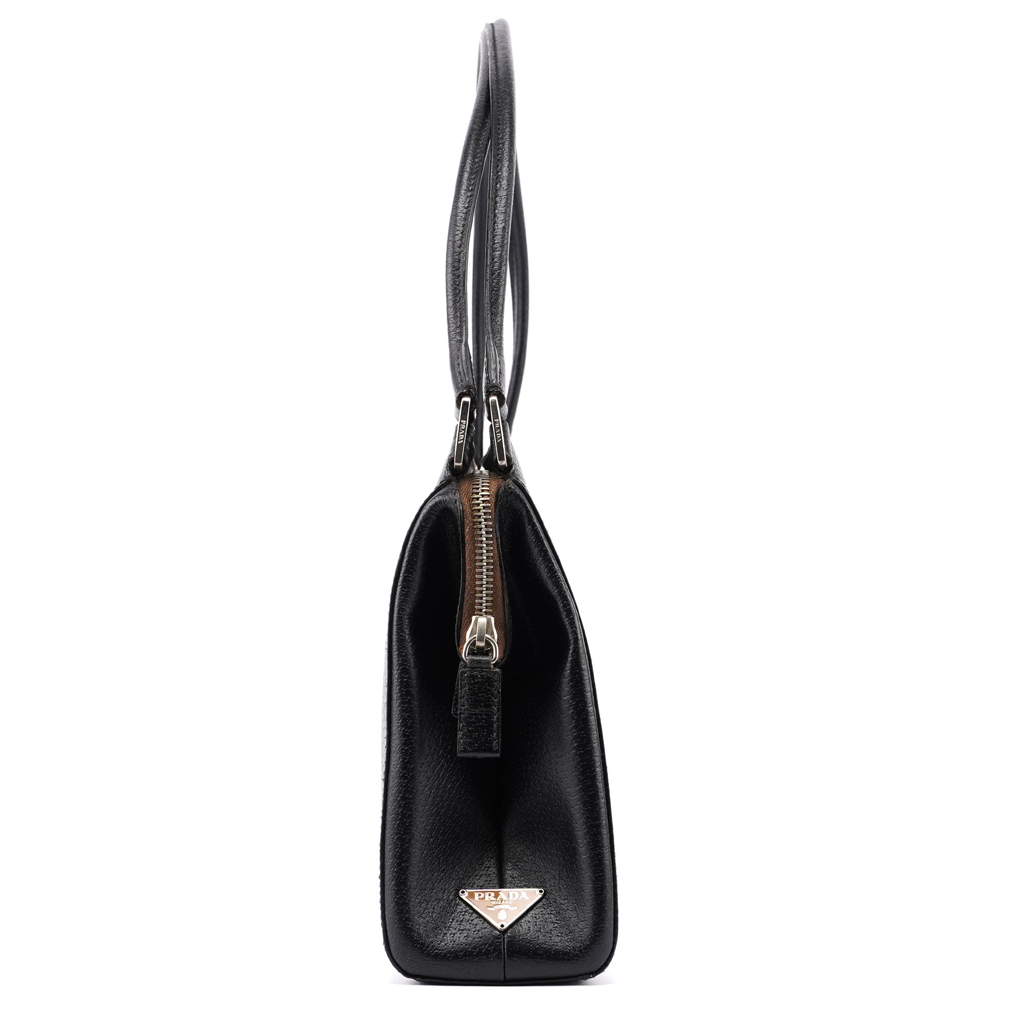 Black Tumbled Leather Chic Bag