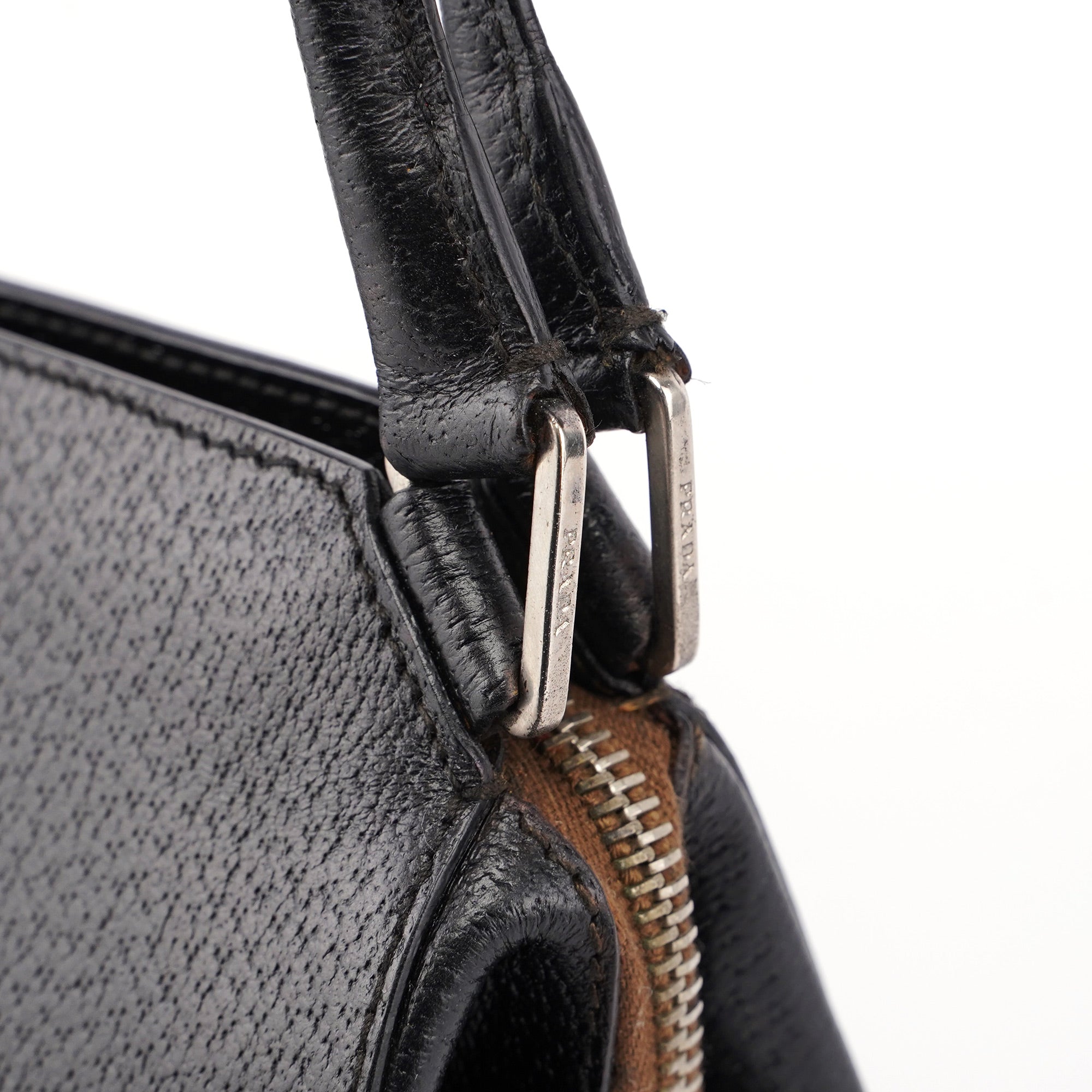 Black Tumbled Leather Chic Bag