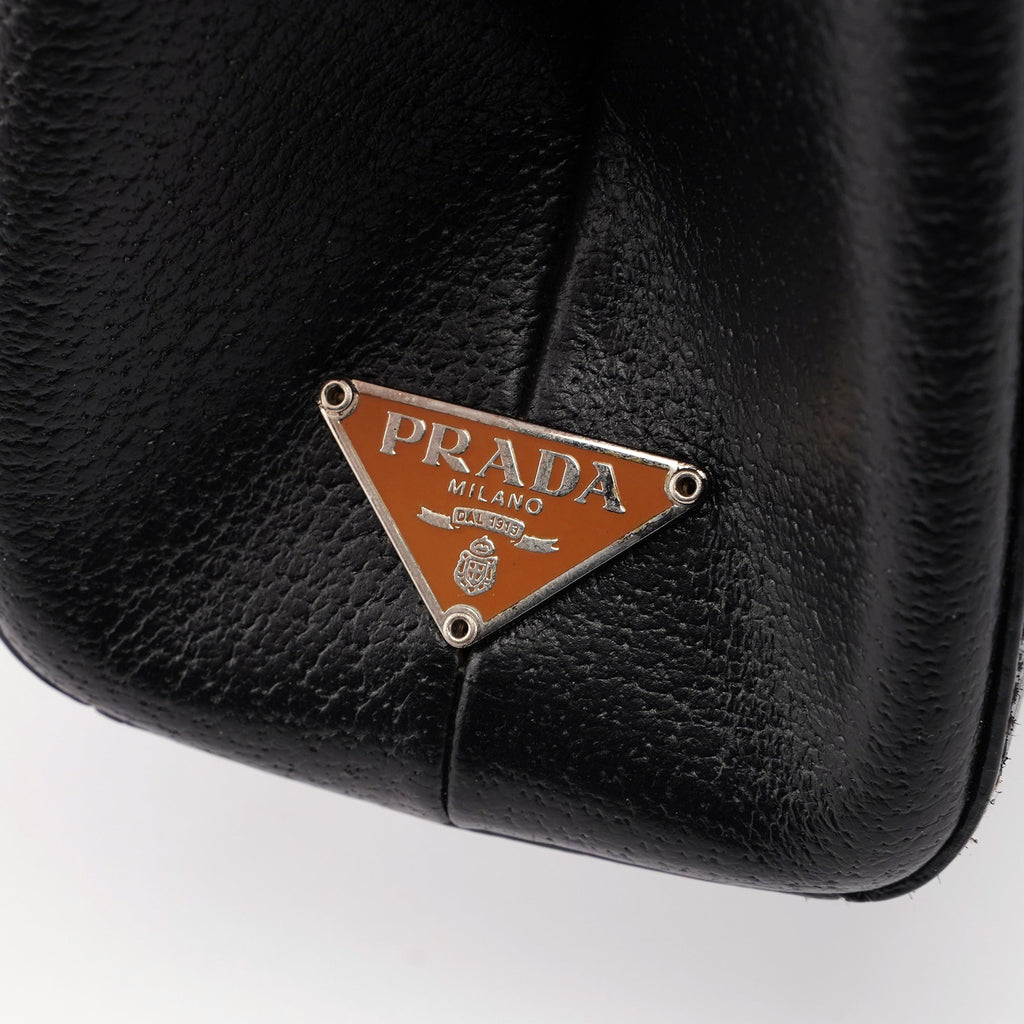 Black Tumbled Leather Chic Bag